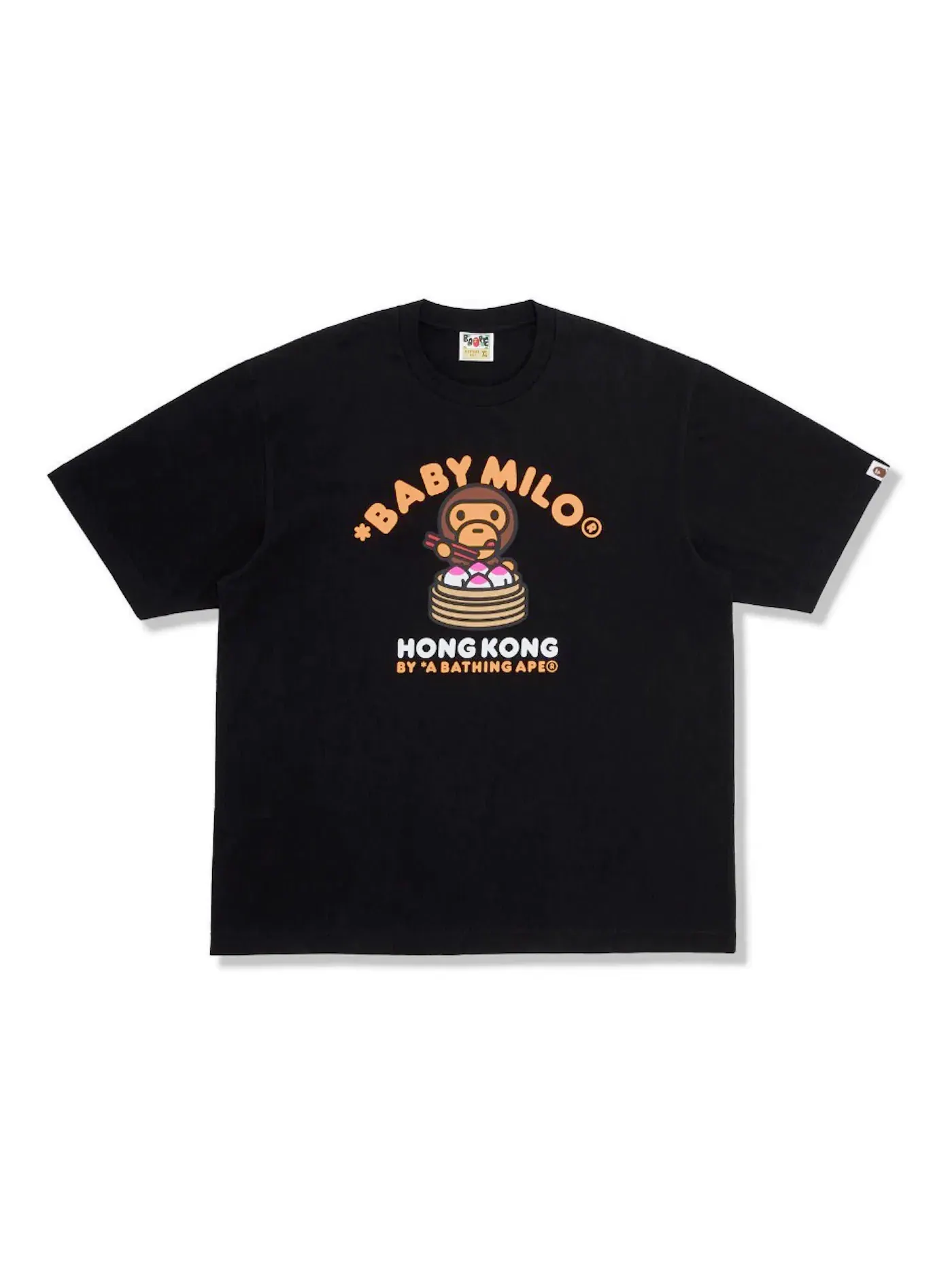 Мужская футболка с принтом BAPE Store Hong Kong 16th Anniversary Baby Milo Tee BAPE