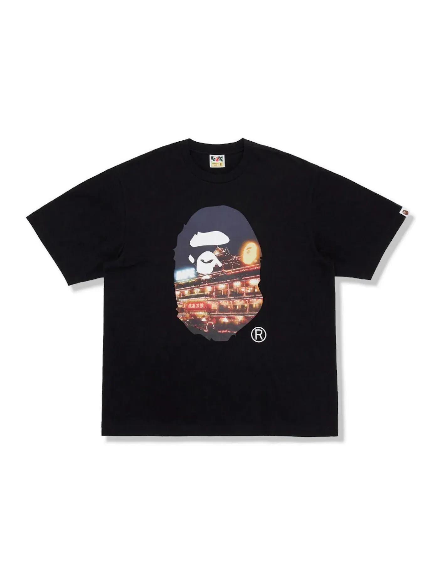 Мужская футболка с принтом BAPE Store Hong Kong 16th Anniversary Photo Ape Head Tee BAPE