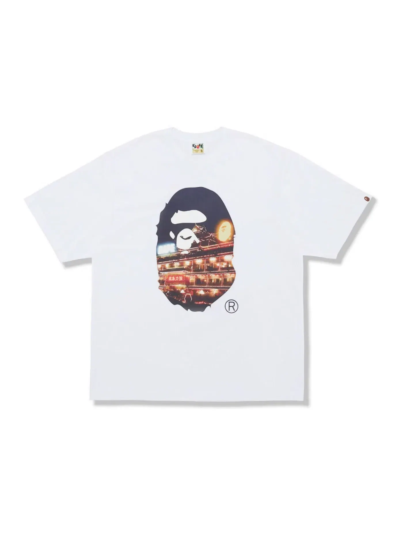 Мужская футболка с принтом BAPE Store Hong Kong 16th Anniversary Photo Ape Head Tee BAPE
