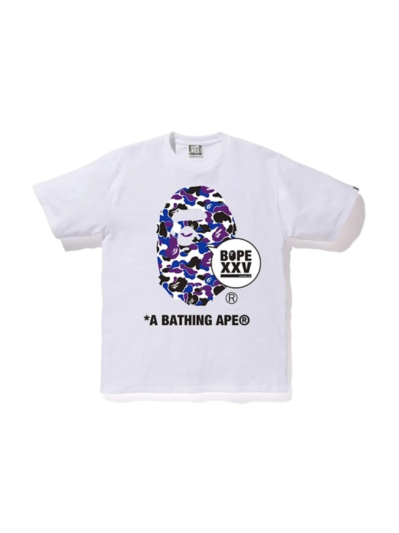 Мужская футболка с принтом BAPE Store Hong Kong XXV Ape Head Tee