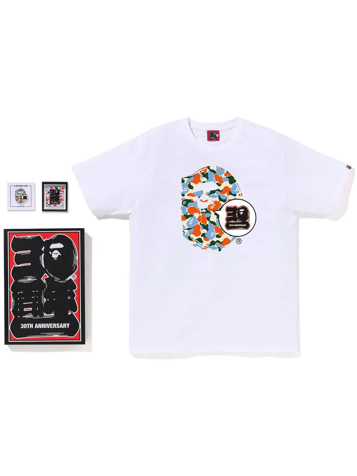 Мужской комплект футболок с принтом 30th Anniversary Ape Head Tee Set BAPE