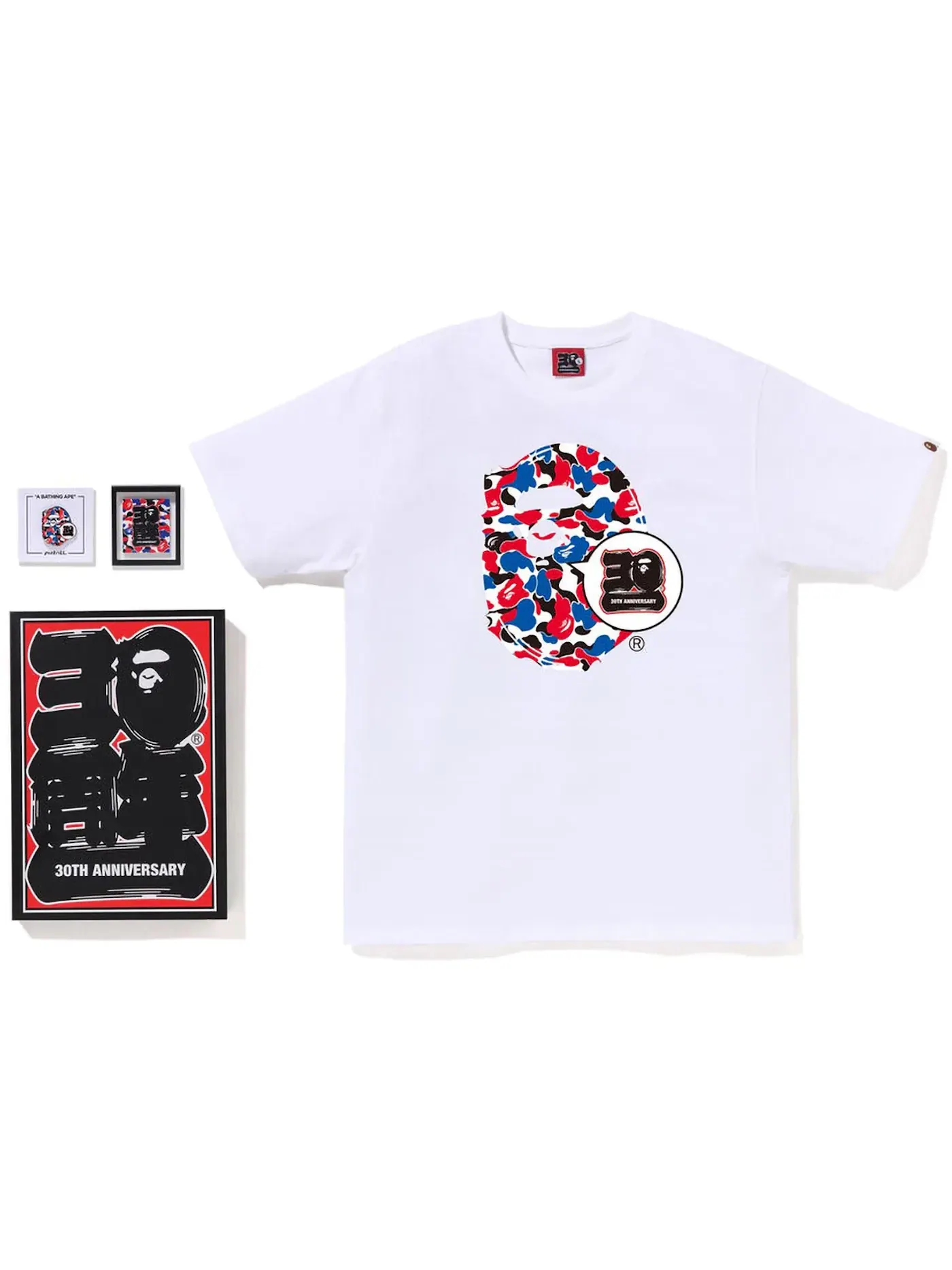 Мужской комплект футболок с принтом 30th Anniversary Ape Head Tee Set BAPE
