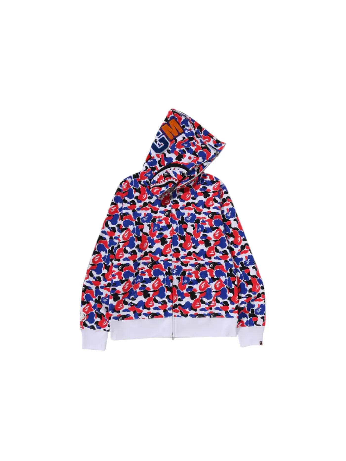 Мужская худи с принтом BAPE Store London Separate Shark Full Zip Hoodie Multicolor