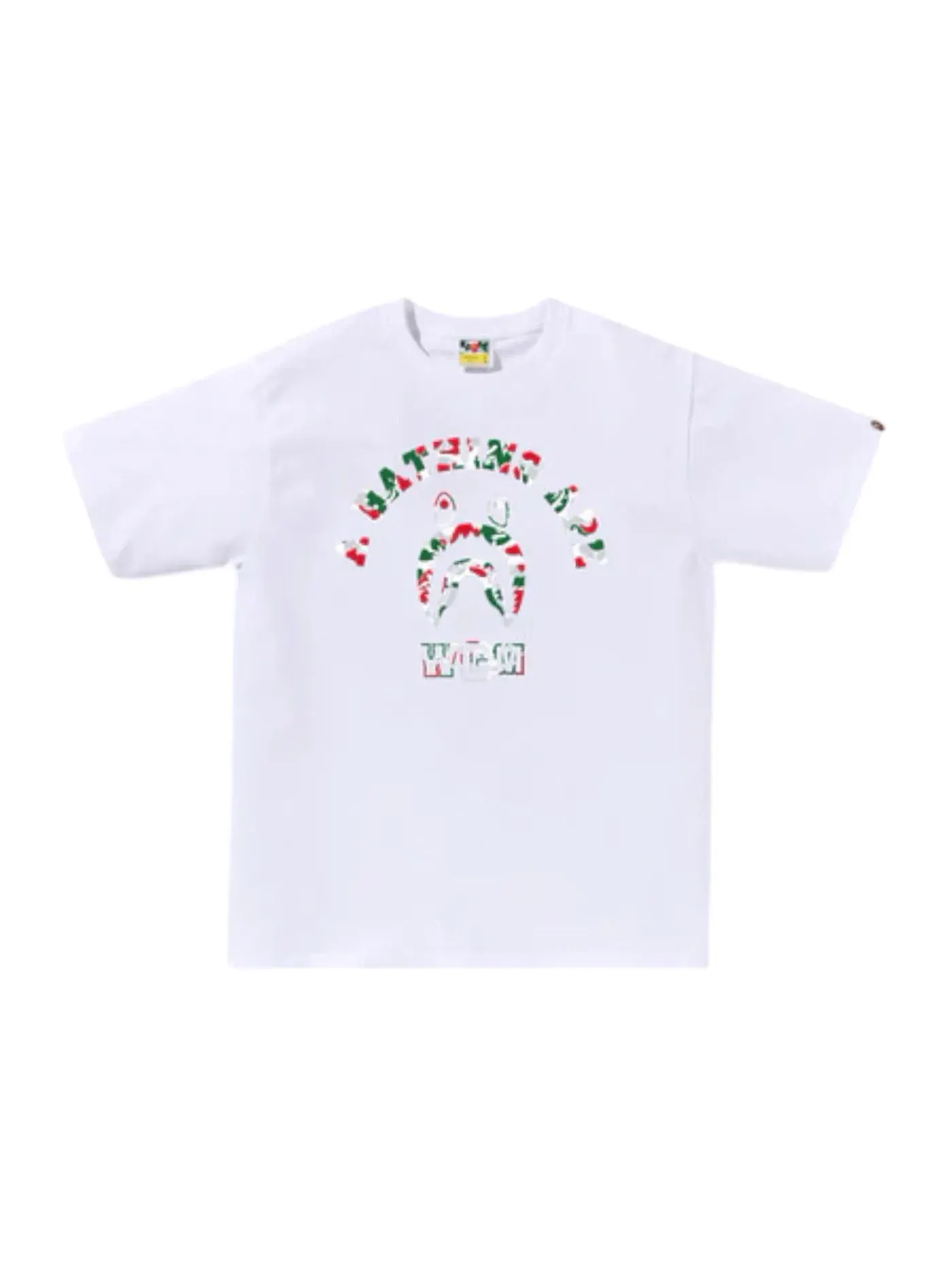 Мужская футболка с принтом BAPE Store Milan Shark College Tee BAPE