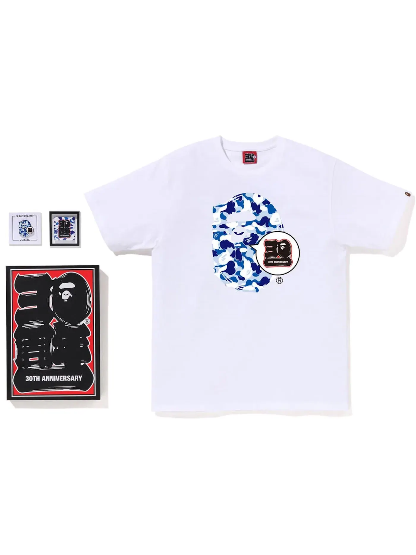 Мужской комплект футболок с принтом 30th Anniversary Ape Head BAPE