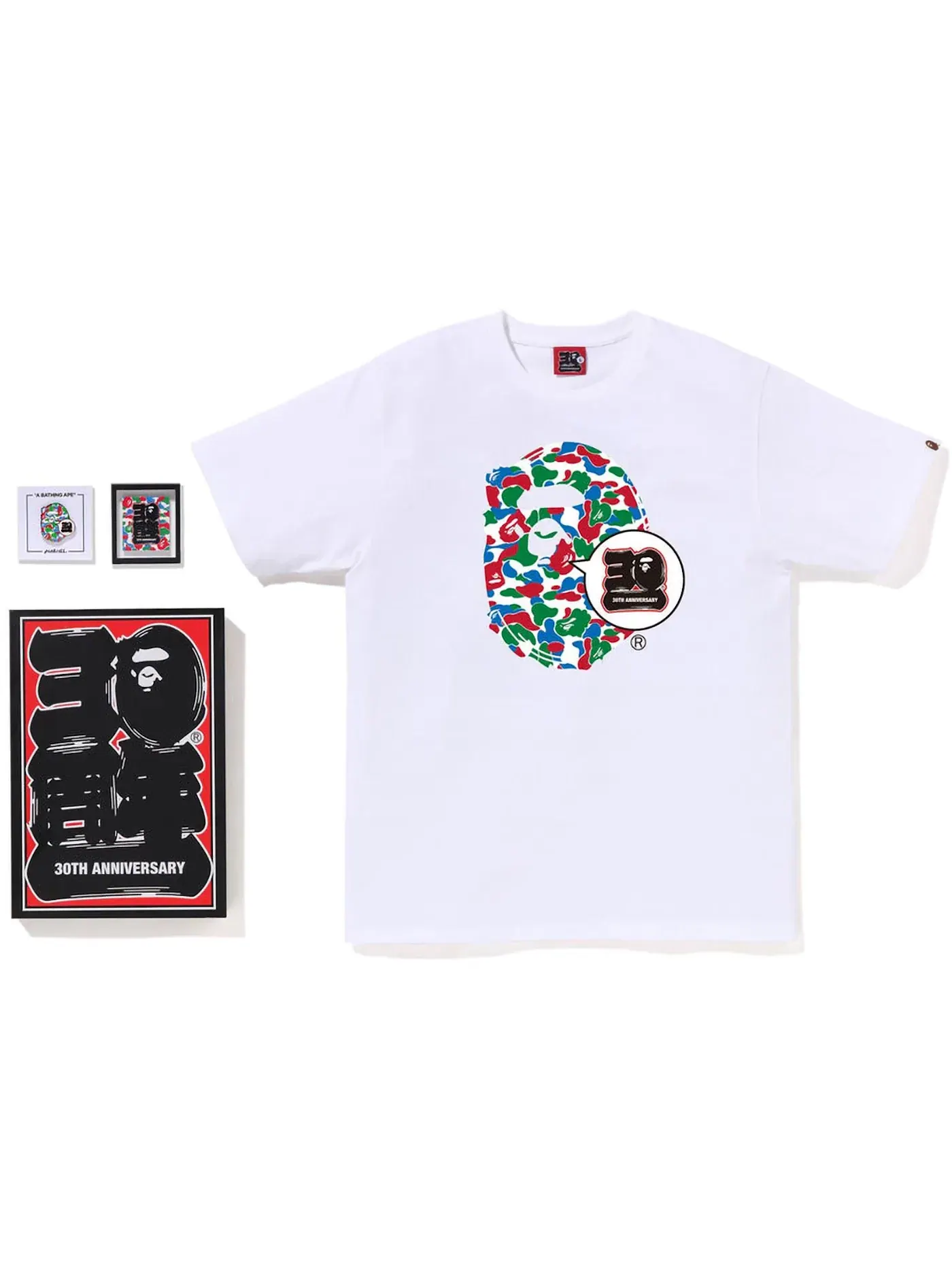 Мужской комплект футболок с принтом 30th Anniversary Ape Head Tee Set BAPE