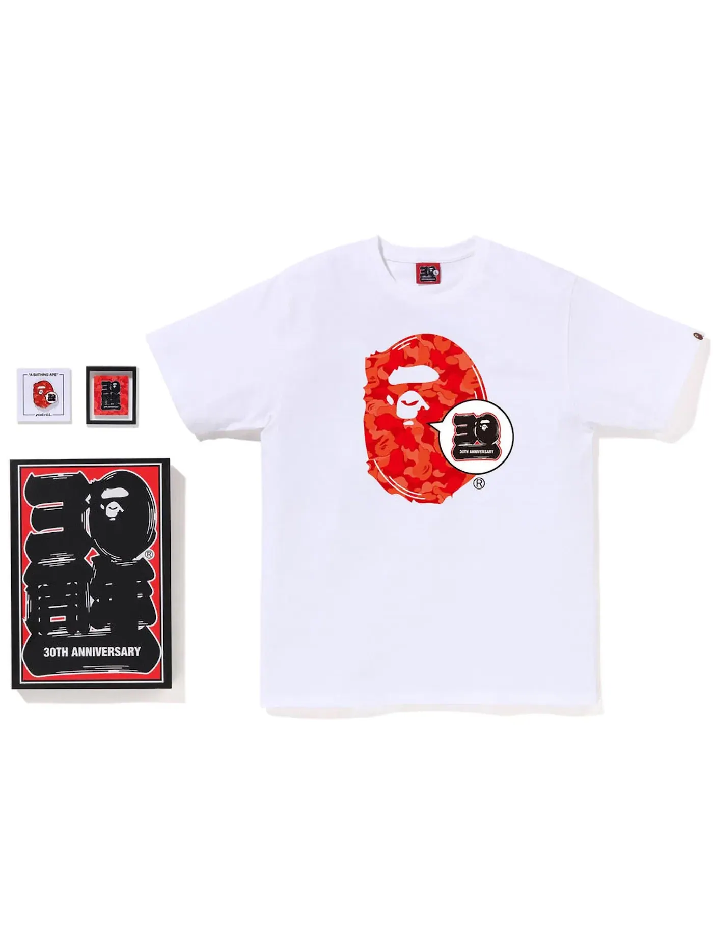 Мужской комплект футболок с принтом 30th Anniversary Ape Head Tee Set BAPE