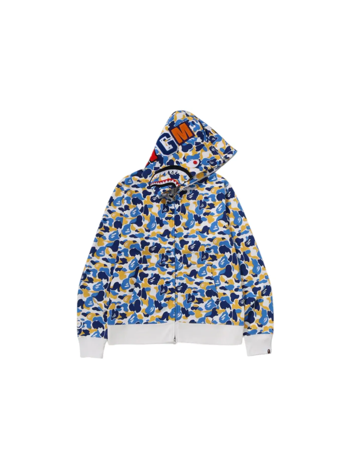 Мужская худи с принтом BAPE Store Shanghai Separate Shark Full Zip Hoodie BAPE