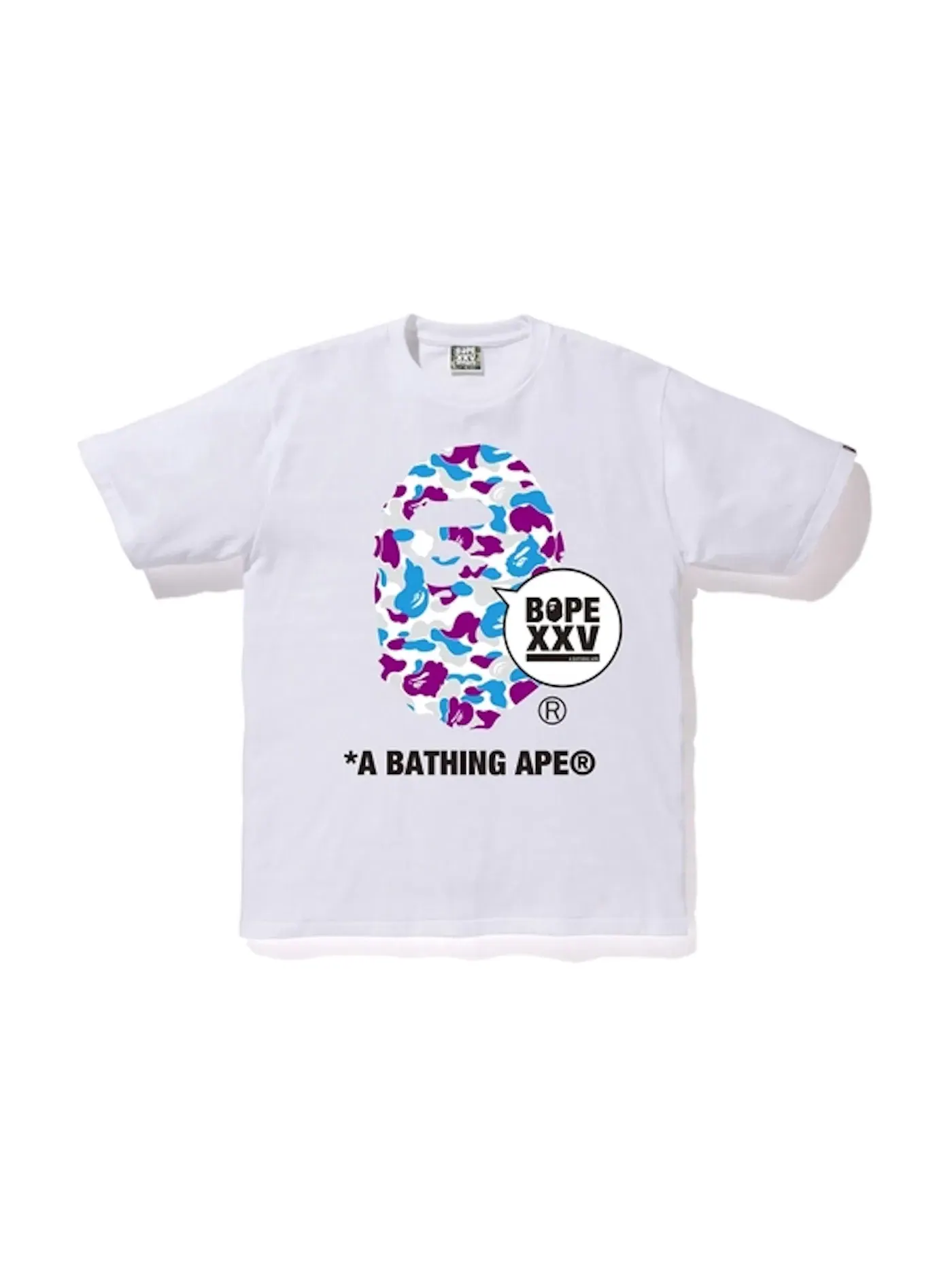 Мужская футболка с принтом BAPE Store Yokohama XXV Ape Head Tee