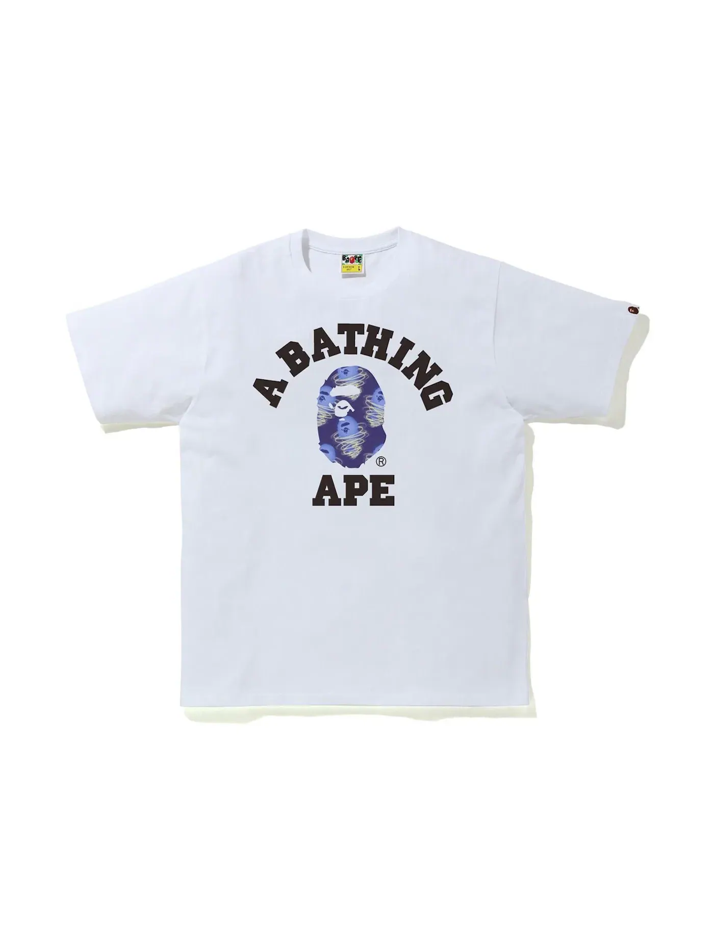 Мужская футболка с принтом BAPE Storm College Tee White/Purple