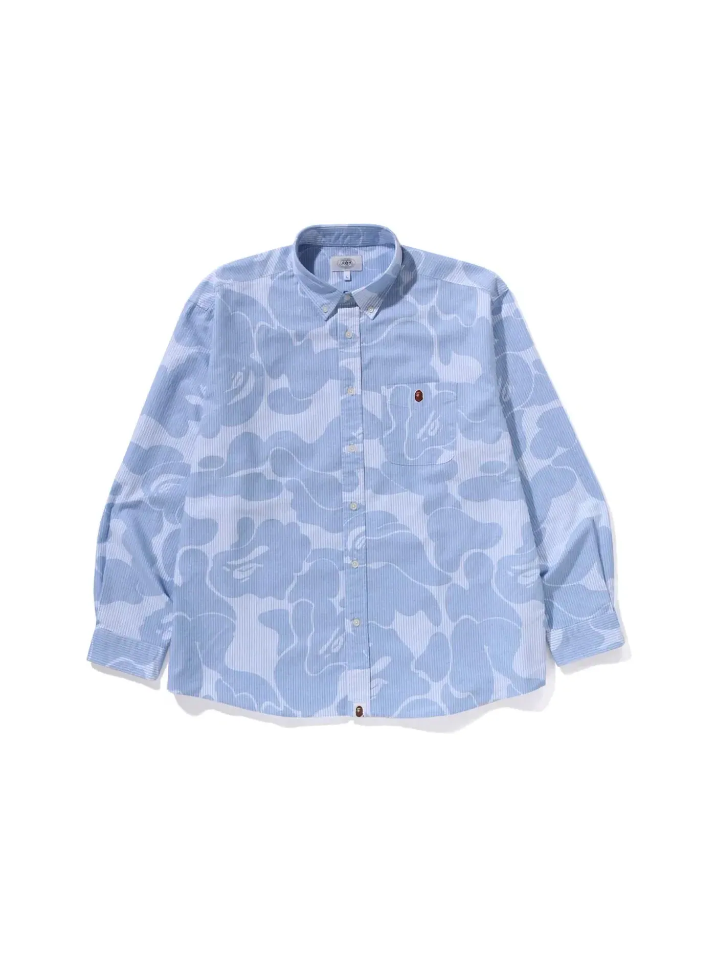 Мужская рубашка свободного кроя с камуфляжным принтом BAPE — изображение 1 из 2, синий