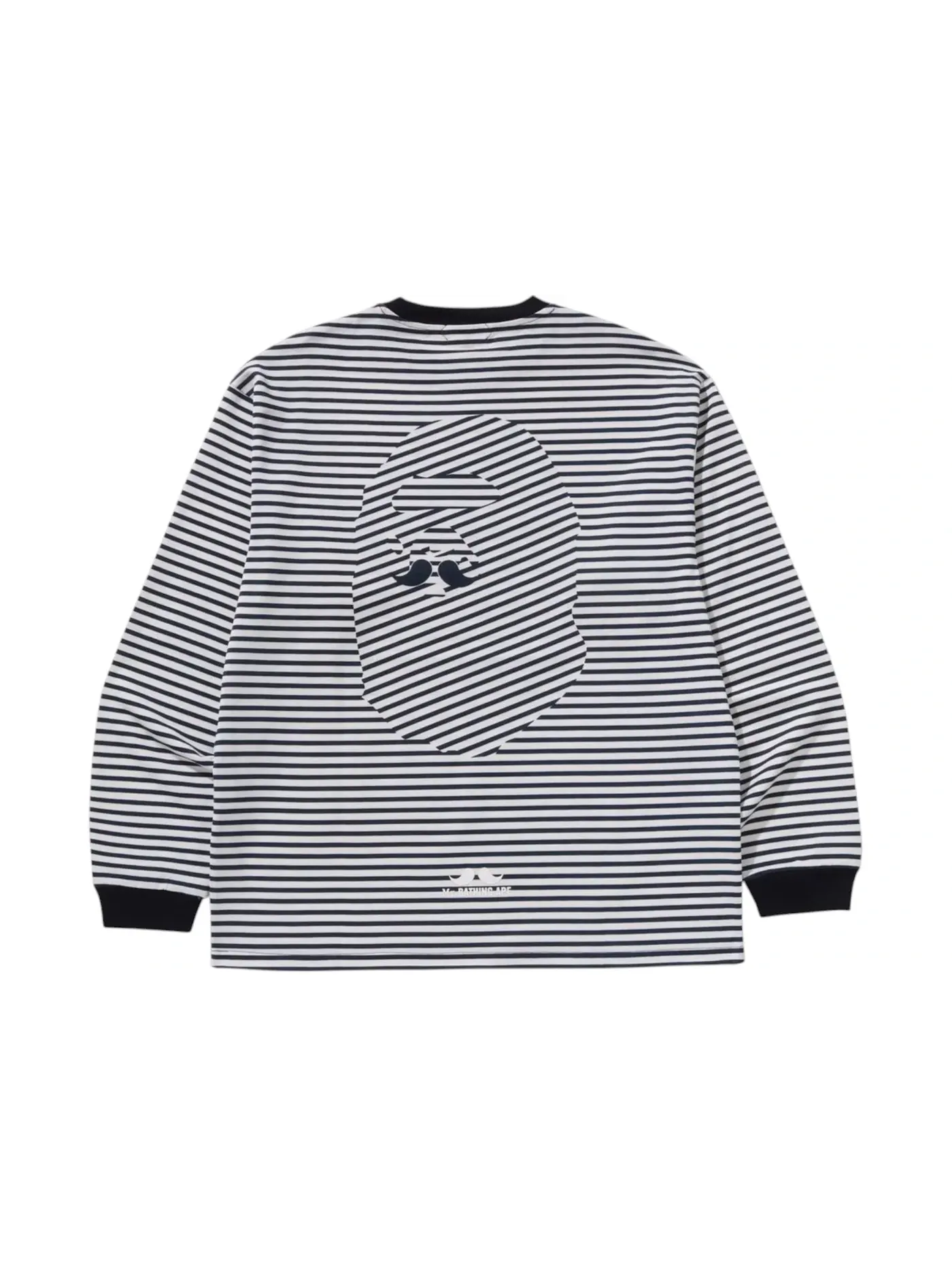 Мужская футболка с длинным рукавом BAPE Stripe L/S Print Tee — изображение 2 из 2, темно-синий