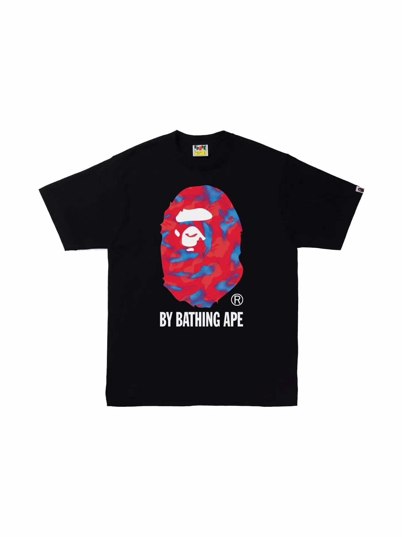 Мужская футболка с принтом Tee BAPE — изображение 1 из 1, черный/красный