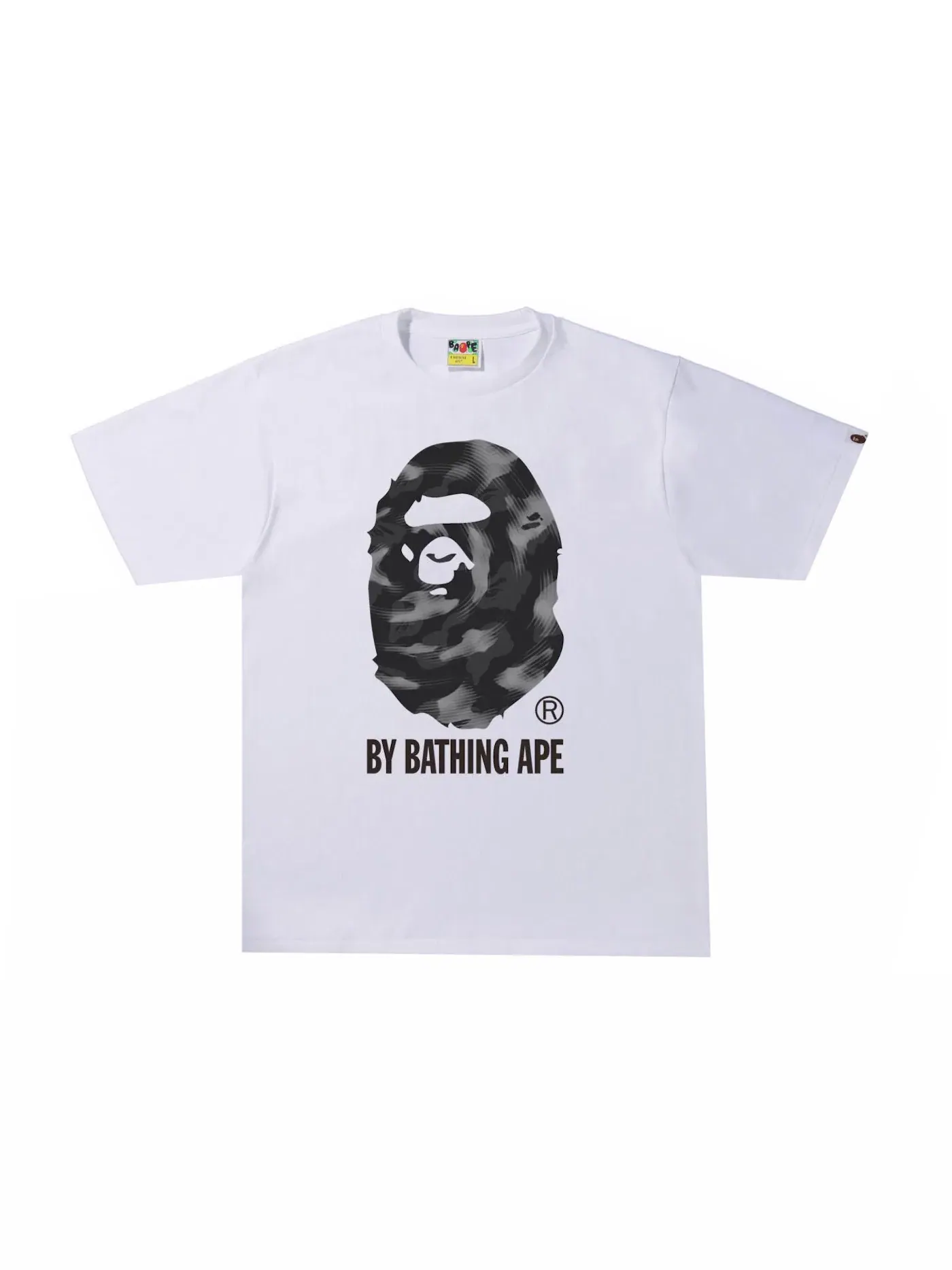 Мужская футболка с принтом BAPE Stroke Camo Tee BAPE — изображение 1 из 1, белый/черный