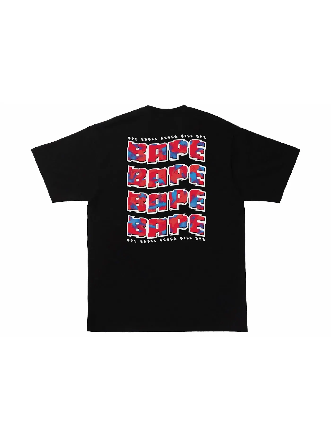 Мужская футболка с камуфляжным принтом BAPE Tee — изображение 1 из 2, черный/красный
