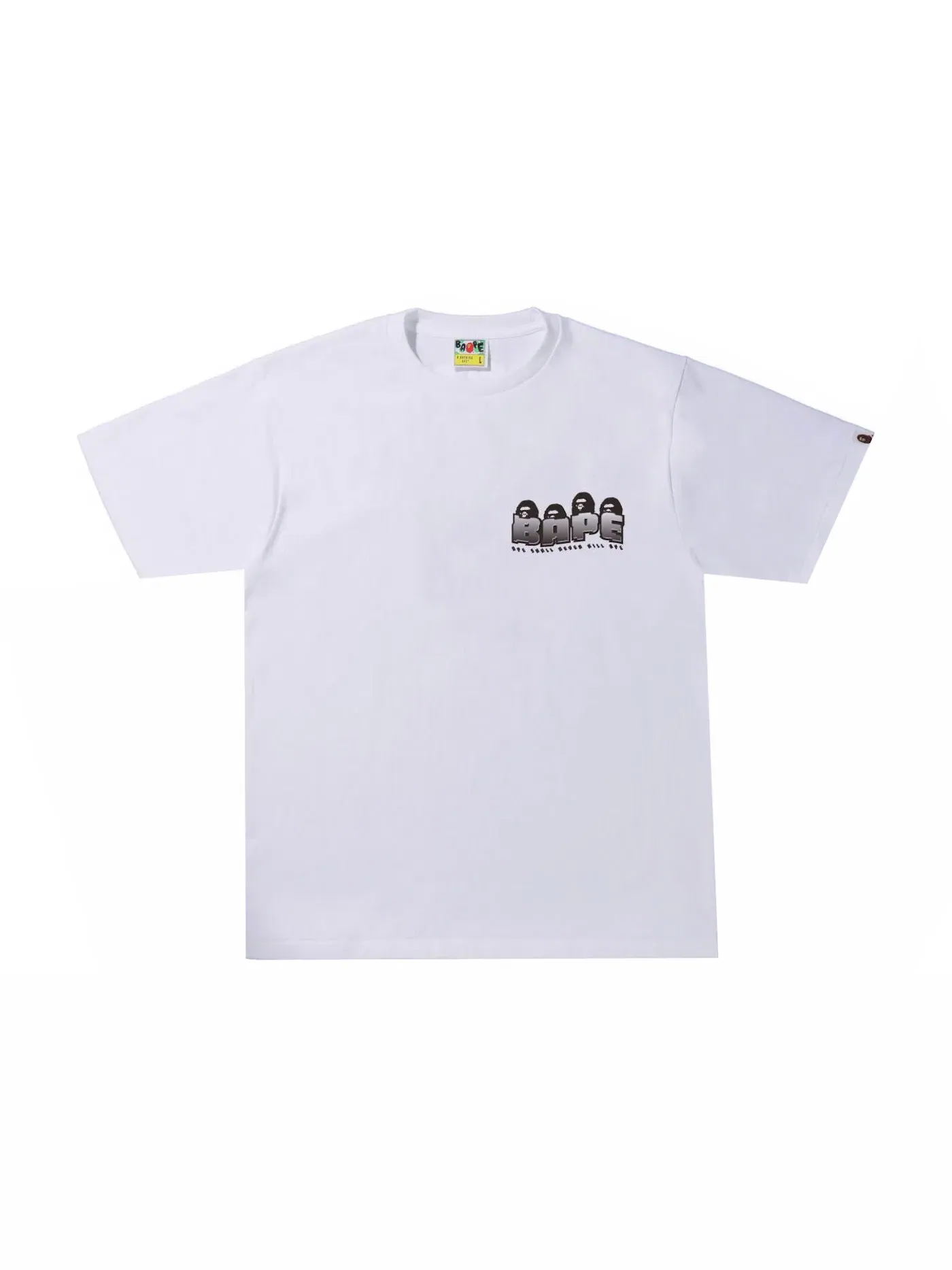 Мужская футболка с принтом BAPE Stroke Camo Distortion Tee BAPE — изображение 2 из 2, белый черный