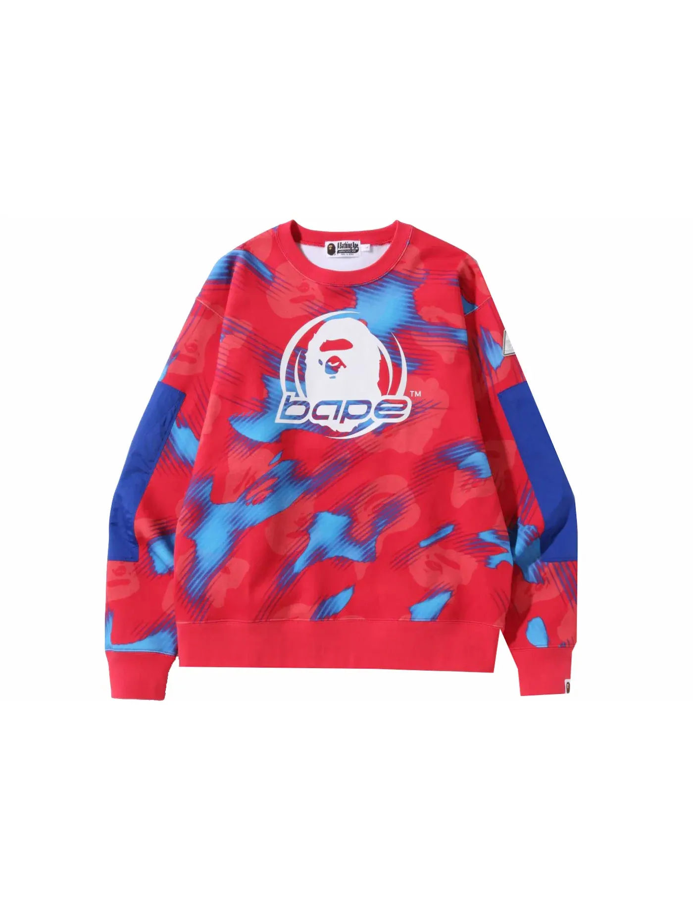 Мужской свитшот свободного кроя с принтом BAPE Stroke Camo — изображение 1 из 2, красный