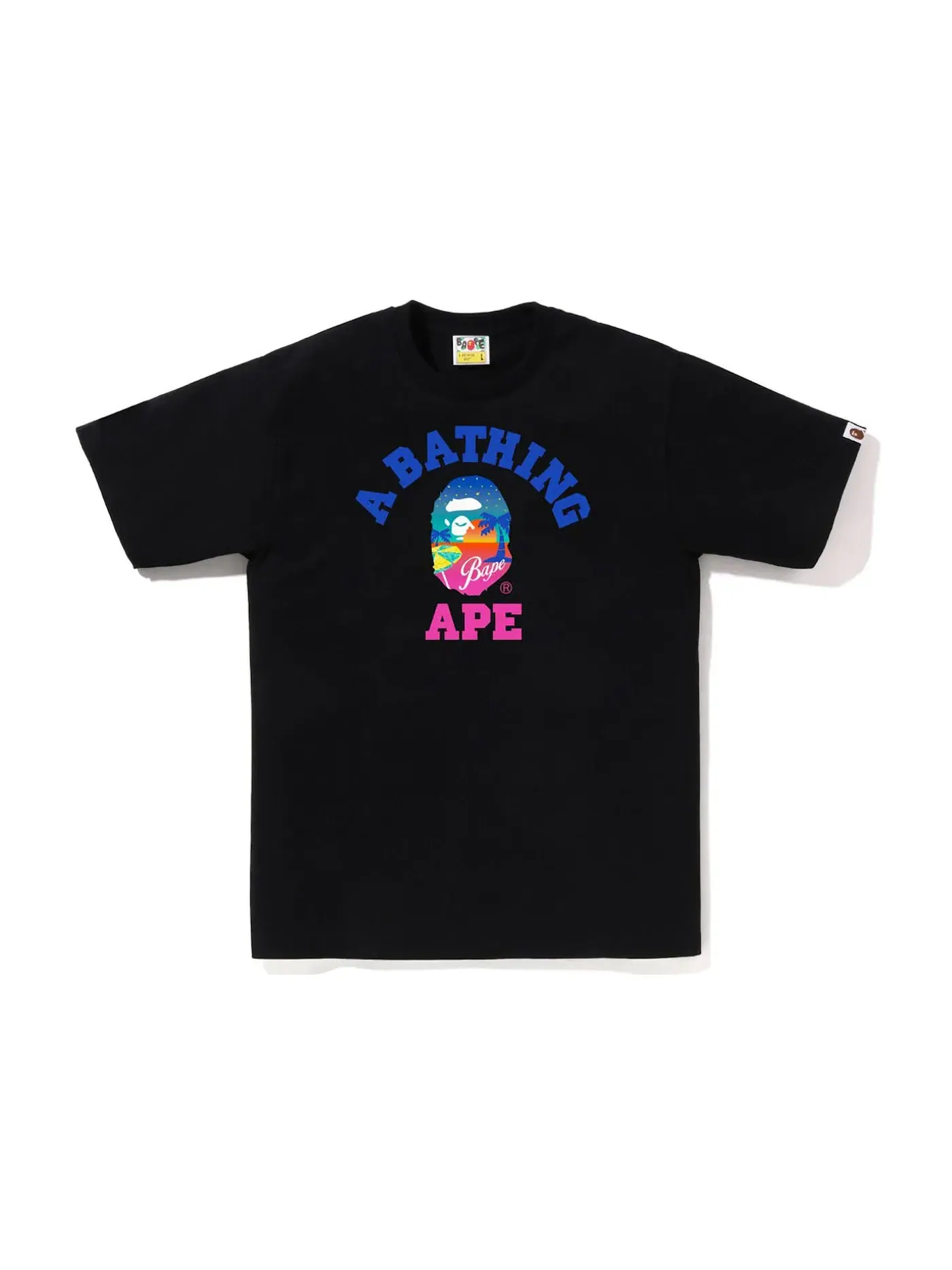 Мужская футболка с принтом BAPE Tee BAPE — изображение 1 из 1, черный