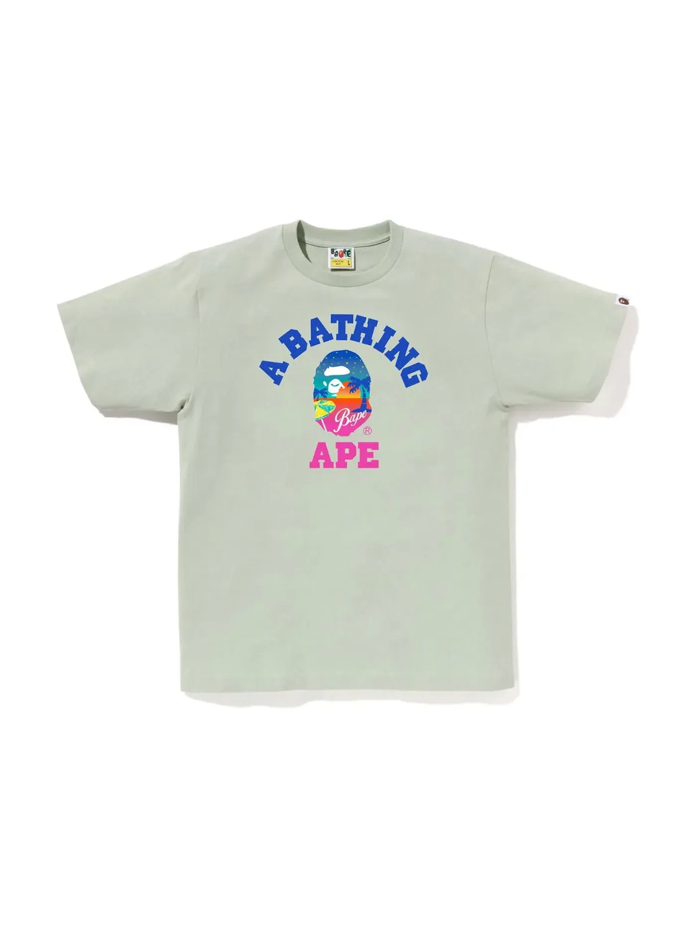 Мужская футболка с принтом BAPE Sunset Beach Tee BAPE — изображение 1 из 1, зеленый