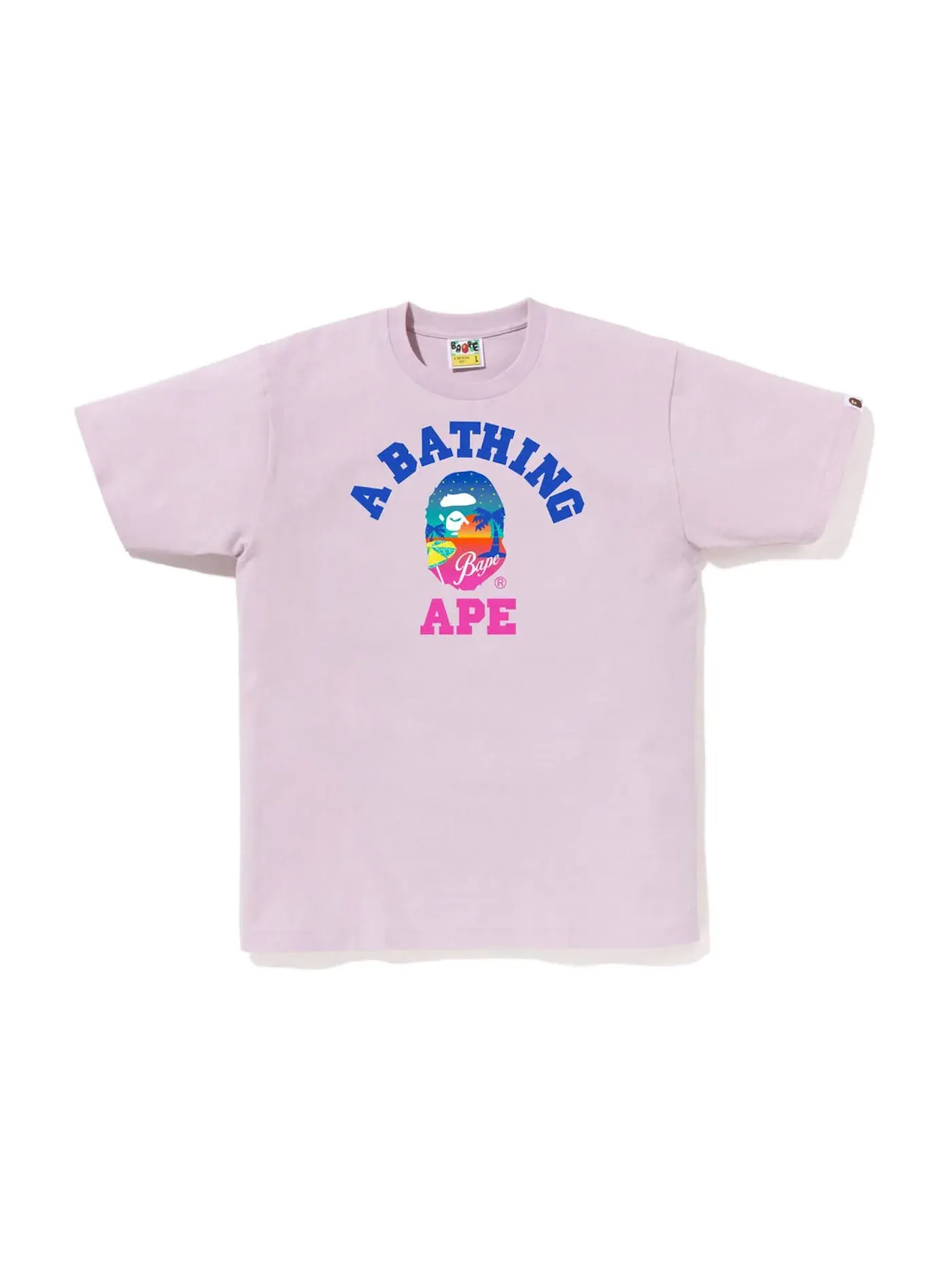 Мужская футболка с принтом BAPE Sunset Beach Tee BAPE — изображение 1 из 1, фиолетовый