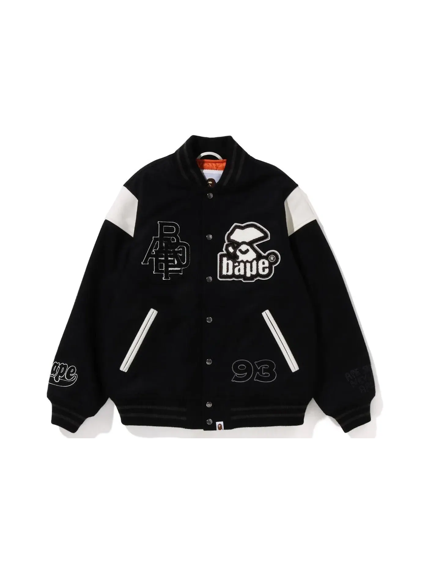 Мужская куртка-бомбер BAPE Switch Shoulder Varsity Jacket — изображение 1 из 2, черный