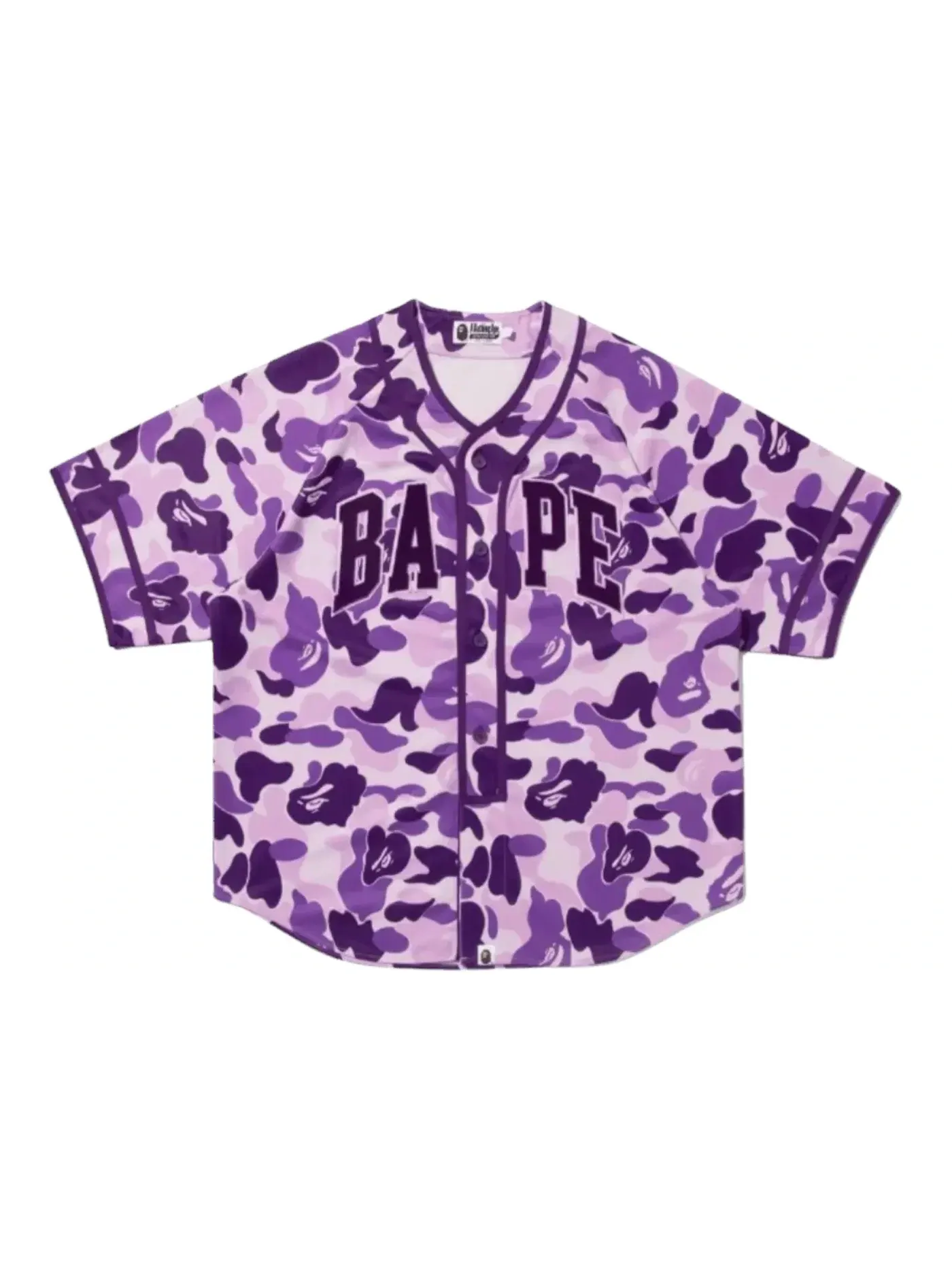 Мужская бейсбольная джерси с принтом Jersey BAPE — изображение 1 из 1, фиолетовый