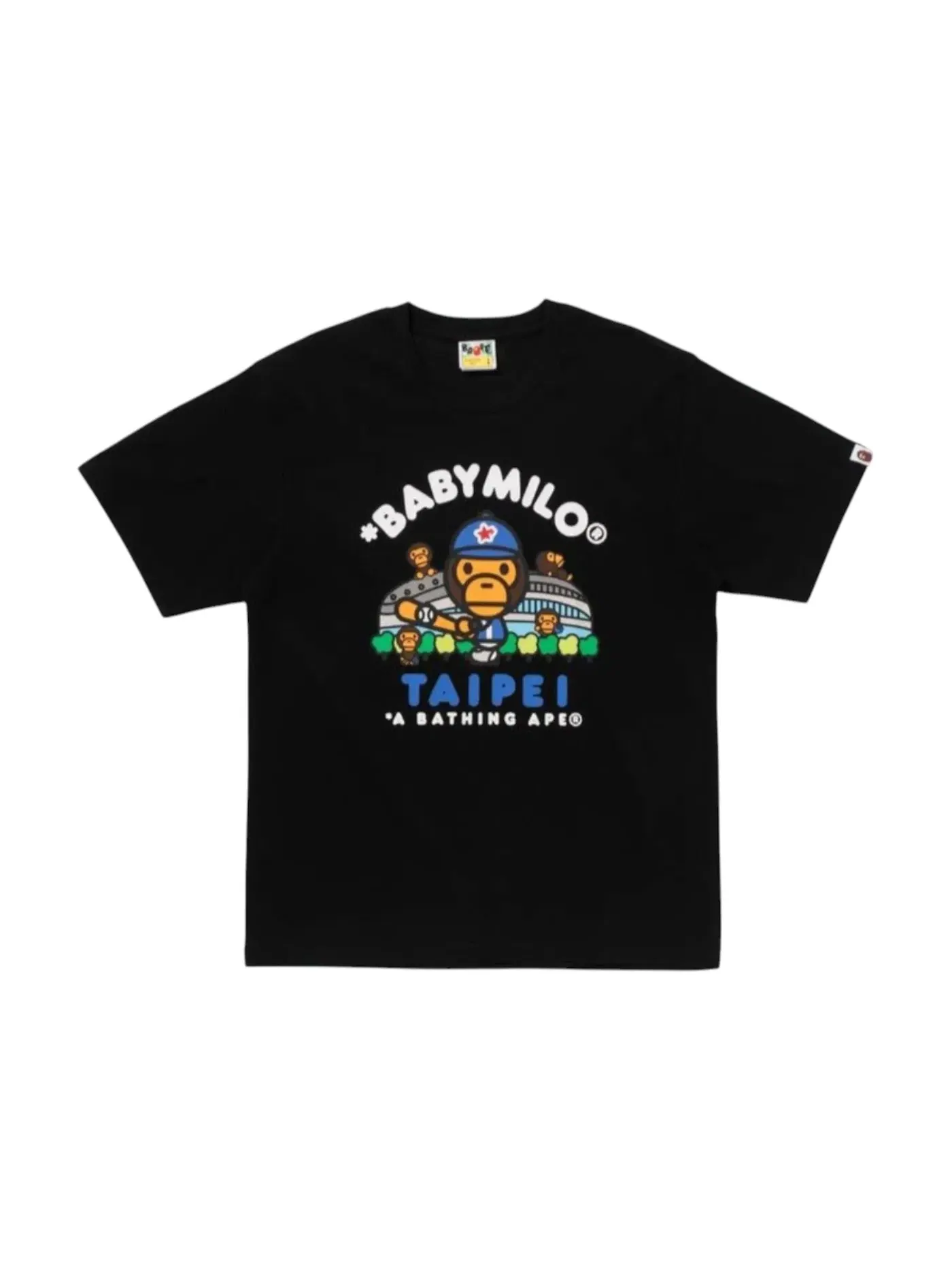 Мужская футболка с принтом BAPE Taipei 19th Anniversary Milo BAPE — изображение 1 из 1, черный
