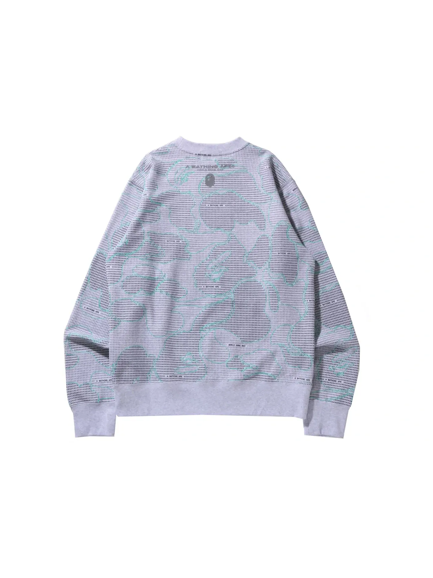 Мужской свитшот с камуфляжным принтом BAPE Crewneck — изображение 2 из 3, серый