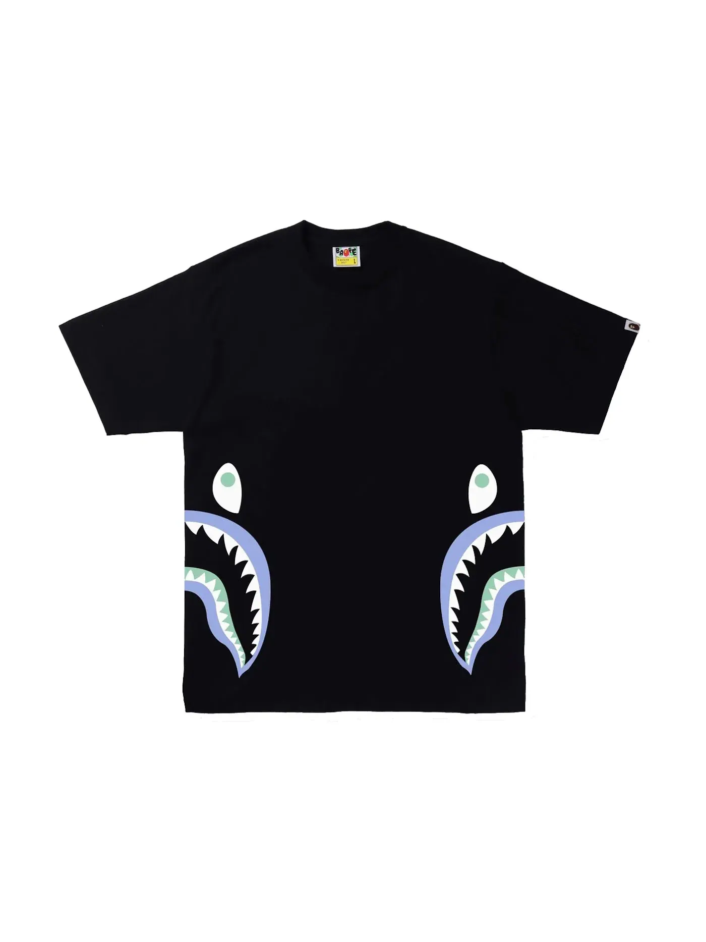 Мужская футболка с принтом BAPE Text Code Camo Side Shark Tee — изображение 1 из 3, черный