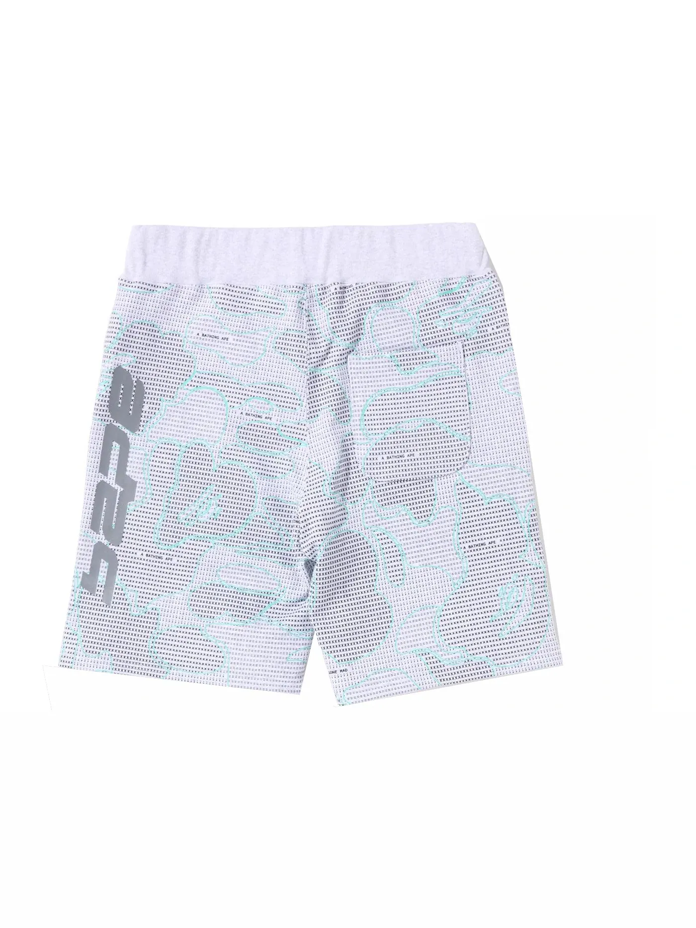 Мужские шорты с принтом BAPE Text Code Camo Shorts — изображение 2 из 3, серый