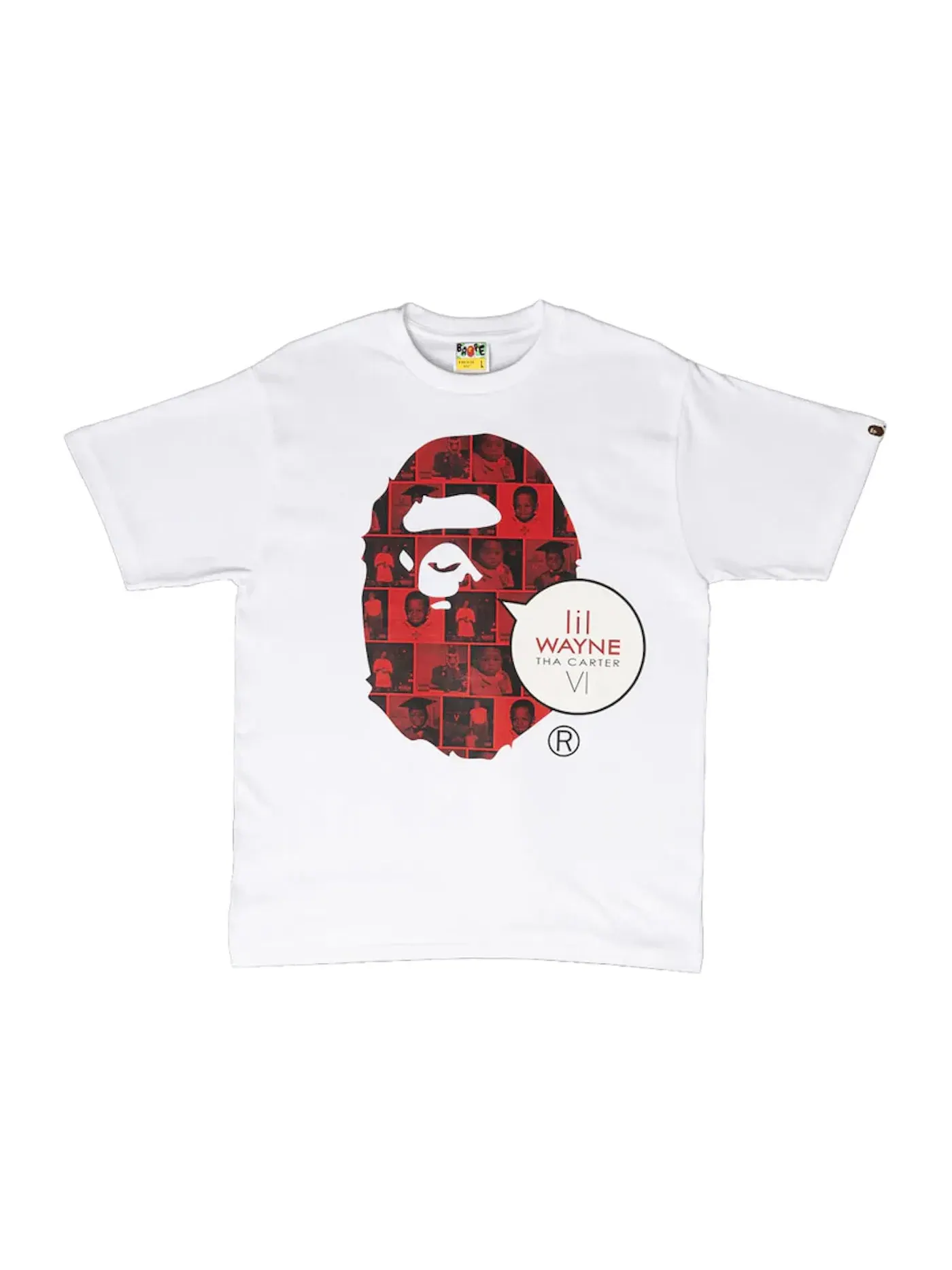 Мужская футболка с принтом BAPE Tha Carter VI Ape Head T-shirt — изображение 1 из 2, белый