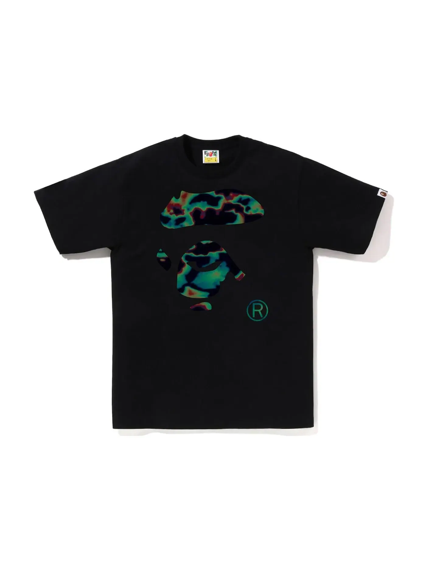 Мужская футболка с принтом BAPE Thermography Ape Face Tee BAPE — изображение 1 из 2, черный