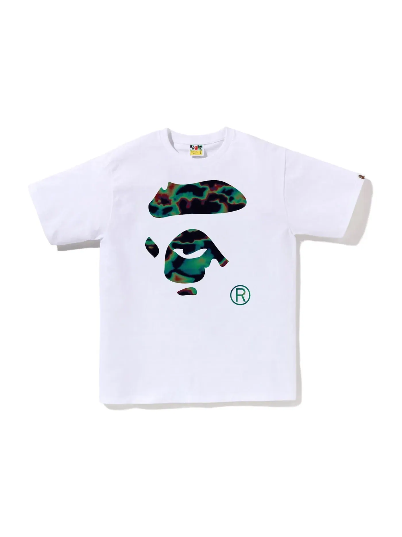 Мужская футболка с принтом Ape Face Tee BAPE — изображение 1 из 2, белый