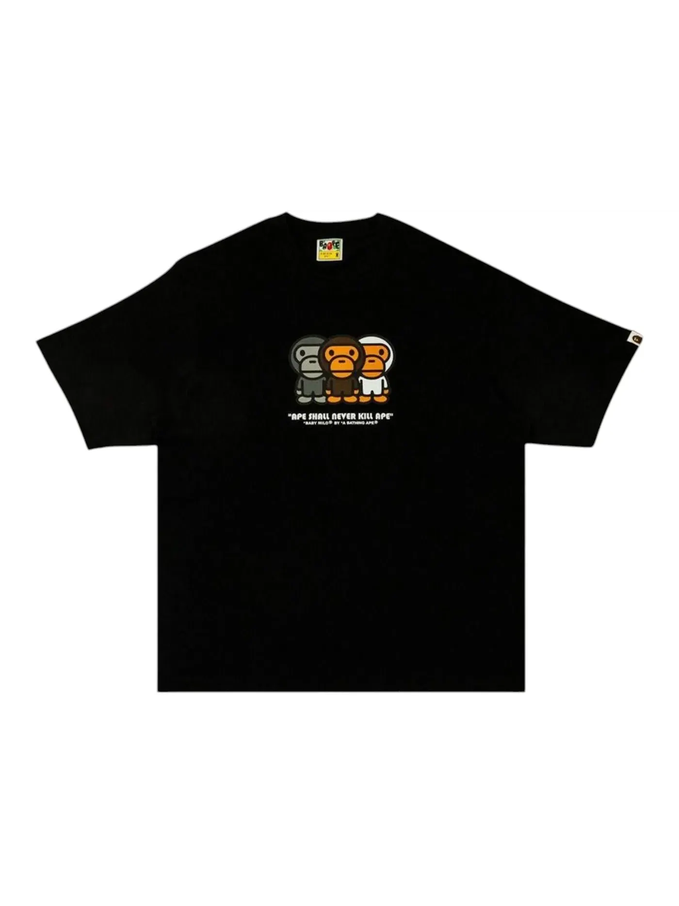 Мужская футболка свободного кроя BAPE Three Apes Milo Relaxed Fit Tee — изображение 1 из 1, черный