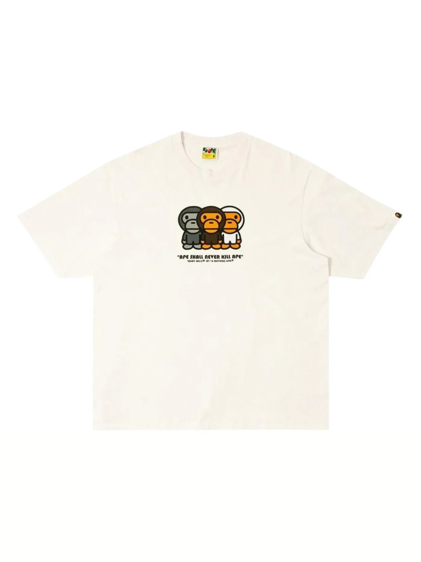 Мужская футболка свободного кроя BAPE Three Apes Milo Relaxed Fit Tee — изображение 1 из 1, белый
