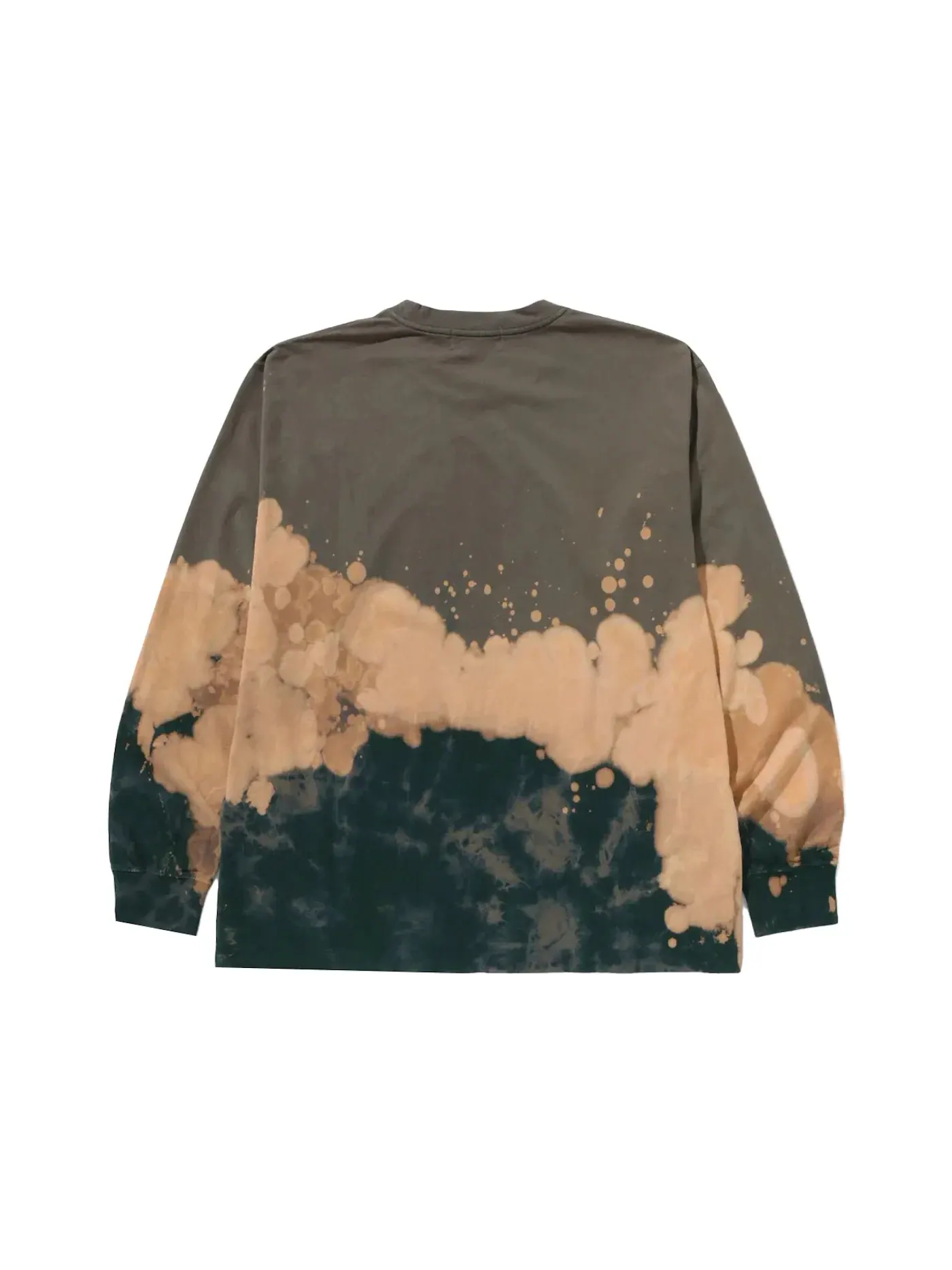 Мужская футболка с длинным рукавом с принтом BAPE Tie Dye Ape Head Relaxed Fit L/S Tee BAPE — изображение 2 из 2, бежевый