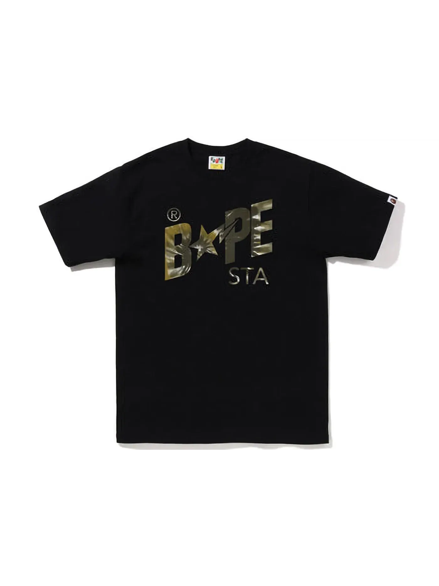 Мужская футболка Tie Dye BAPE STA Logo BAPE — изображение 1 из 2, черный