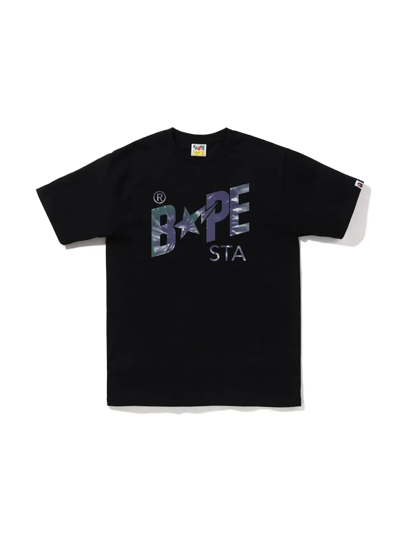 Мужская футболка с принтом Tie Dye BAPE Tee BAPE — изображение 1 из 2, черный фиолетовый