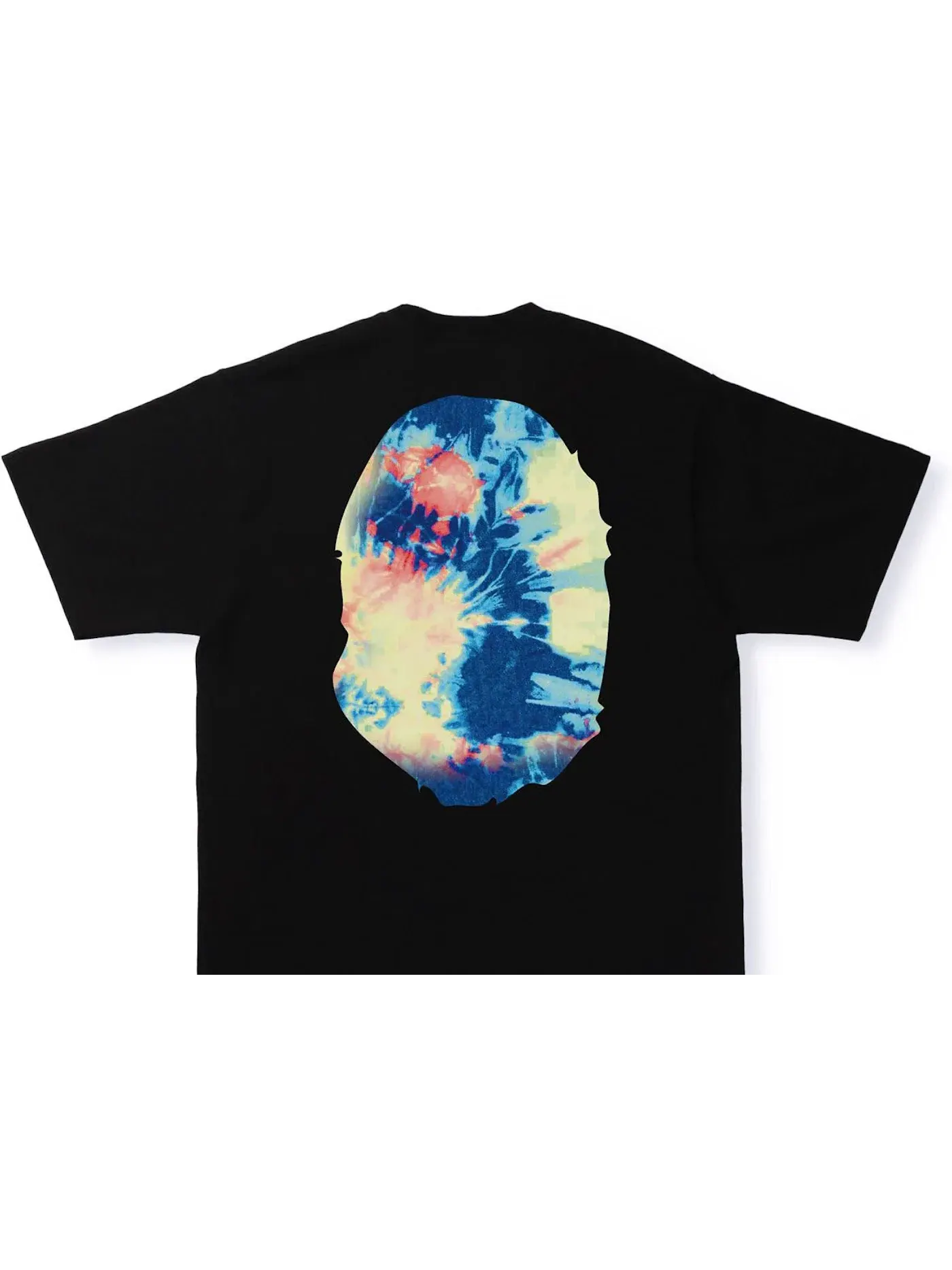 Мужская футболка с принтом BAPE Tie Dye Big Ape Head Tee — изображение 2 из 2, черный/мульти