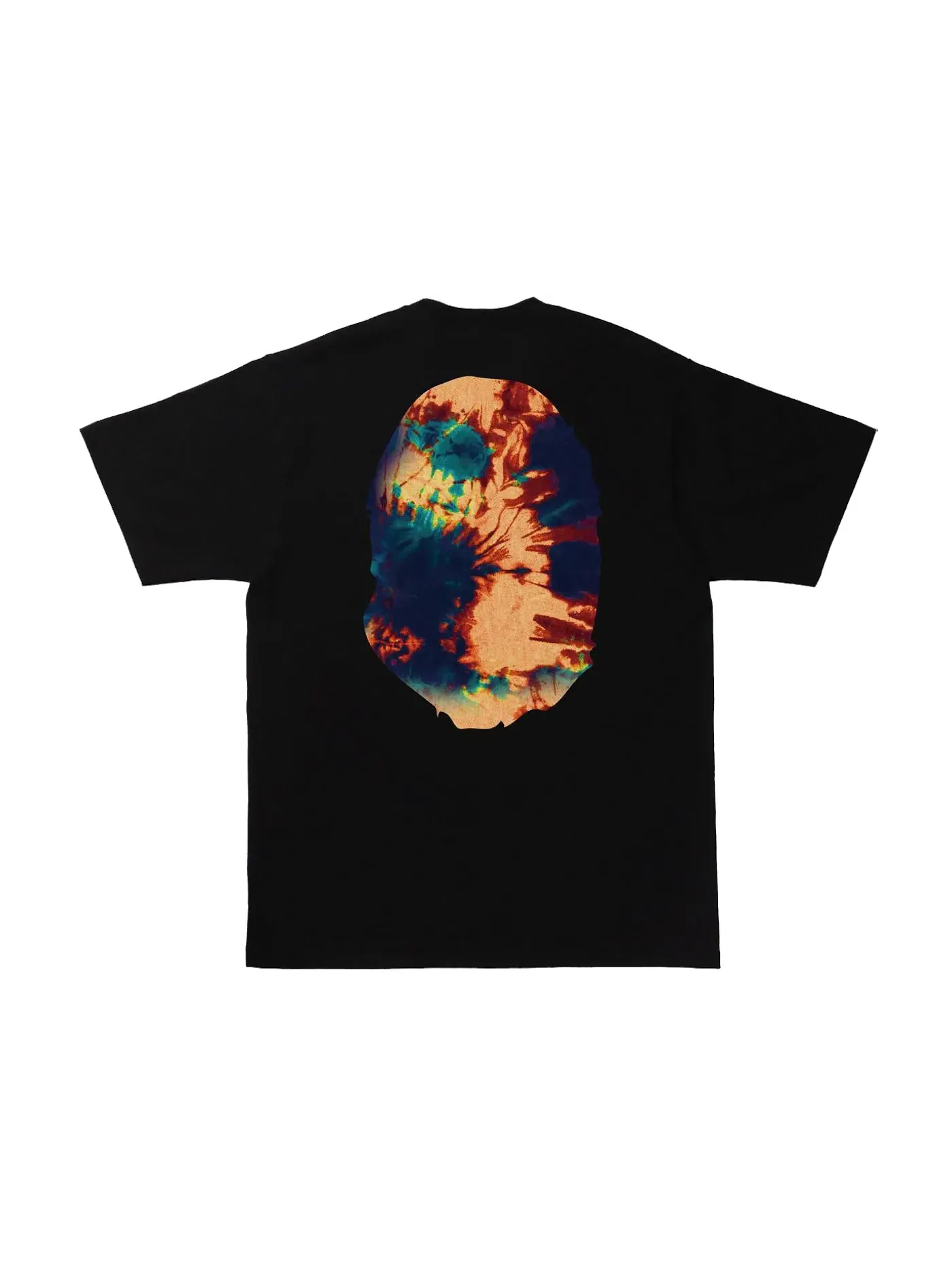 Мужская футболка с принтом BAPE Tie Dye Big Ape Head Tee — изображение 2 из 2, черный/темно-синий
