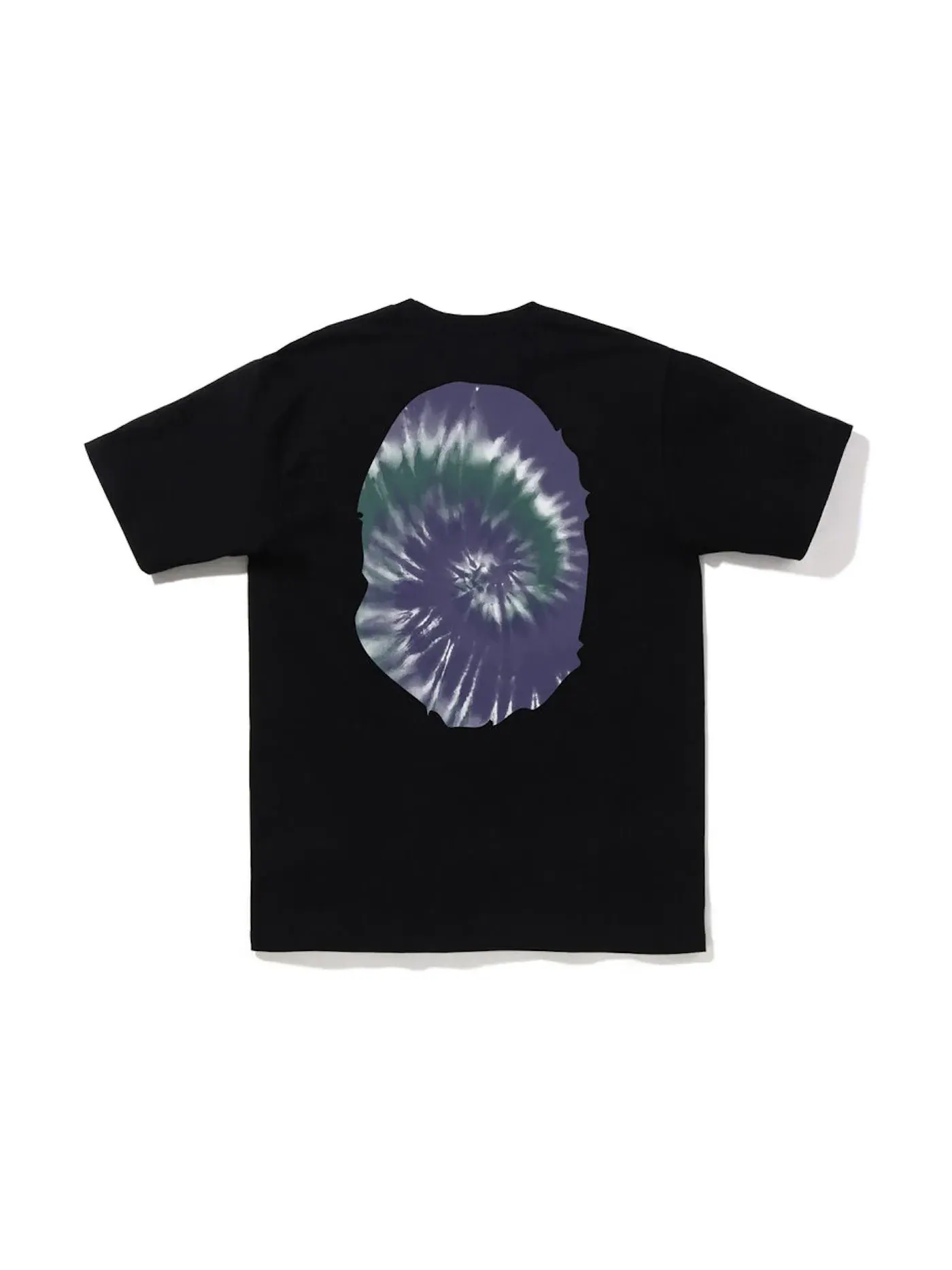 Мужская футболка с принтом BAPE Tie Dye Big Ape Head Tee BAPE — изображение 2 из 2, черный фиолетовый
