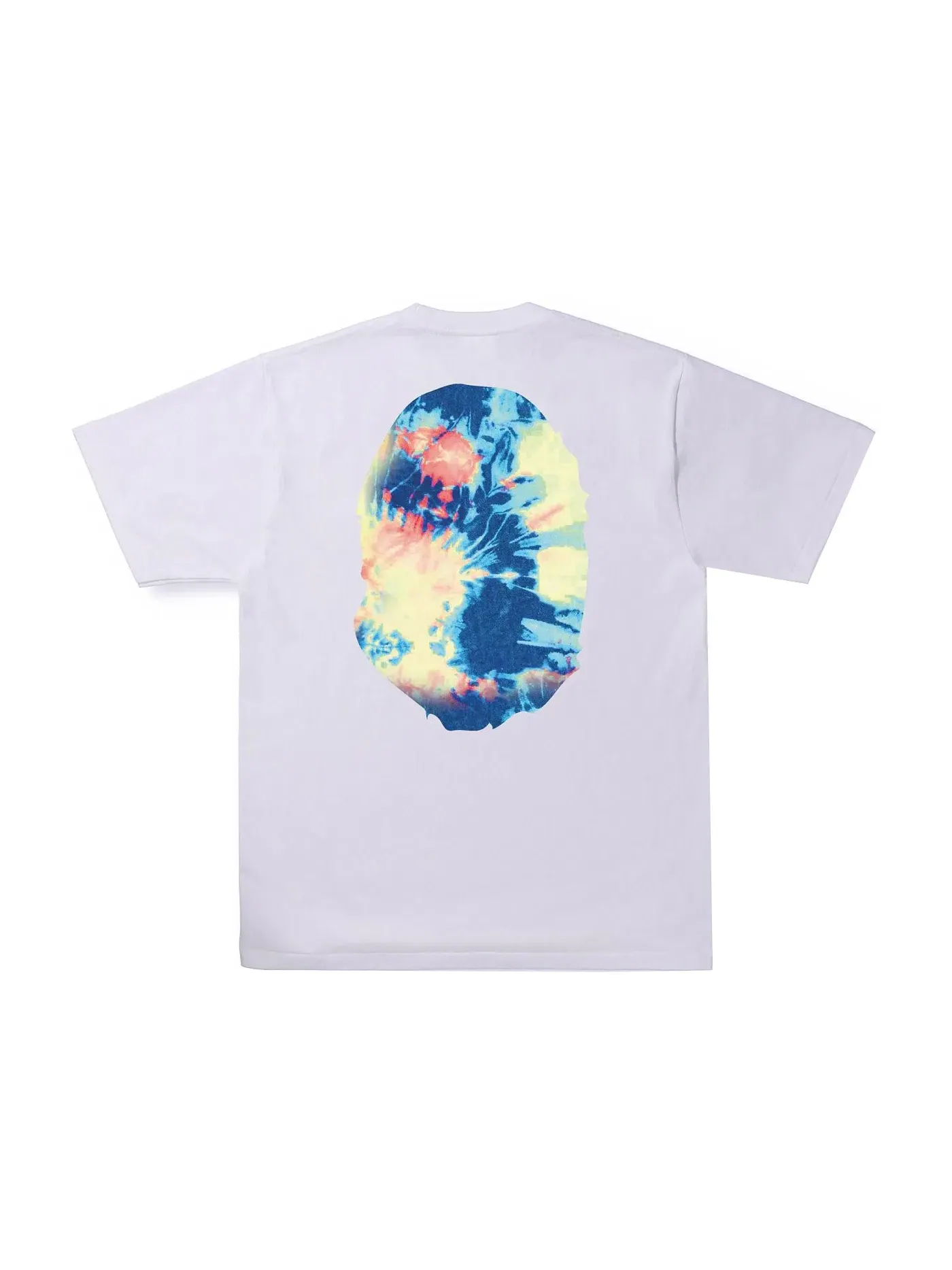 Мужская футболка с принтом BAPE Tie Dye Big Ape Head Tee — изображение 2 из 2, белый/мульти