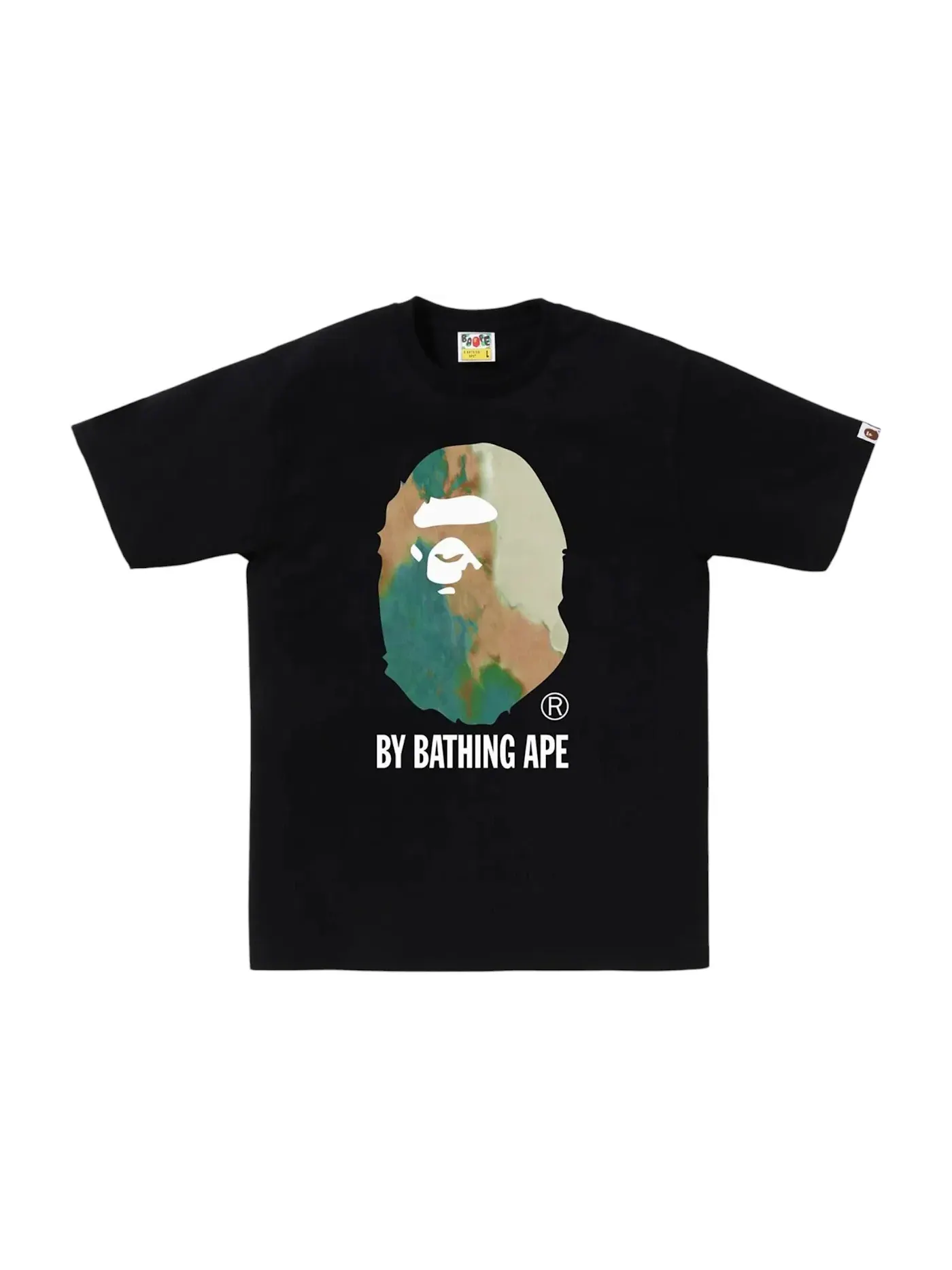 Мужская футболка с принтом Tee BAPE — изображение 1 из 2, черный/бежевый