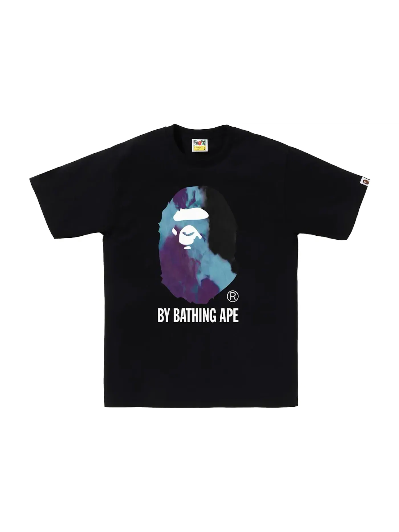 Мужская футболка с принтом Tie Dye BAPE Tee BAPE — изображение 1 из 1, черный/черный