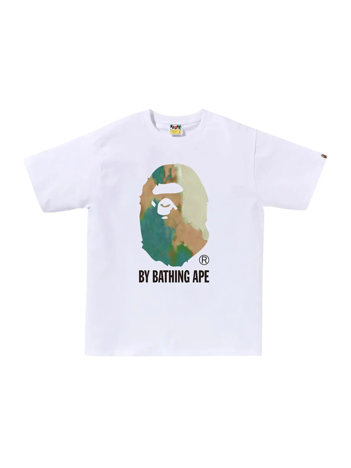 Мужская футболка с принтом Tee BAPE — изображение 1 из 2, белый/бежевый