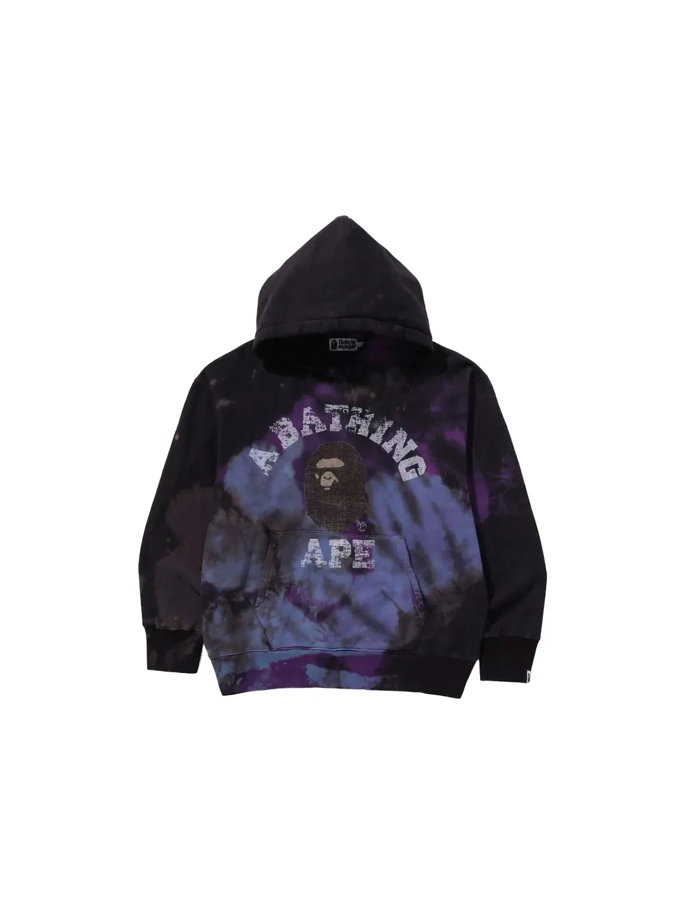 Мужской худи свободного кроя с принтом College BAPE — изображение 1 из 2, черный