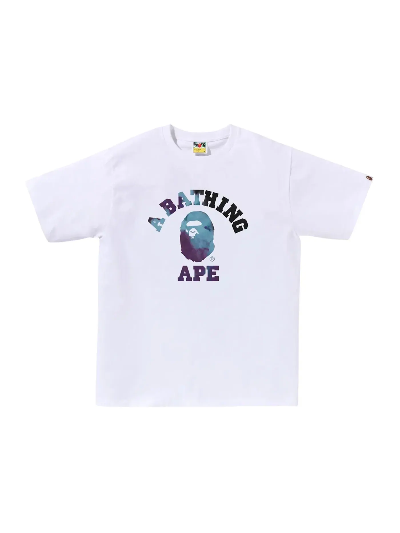 Мужская футболка с принтом Tie Dye BAPE — изображение 2 из 2, черный/бежевый