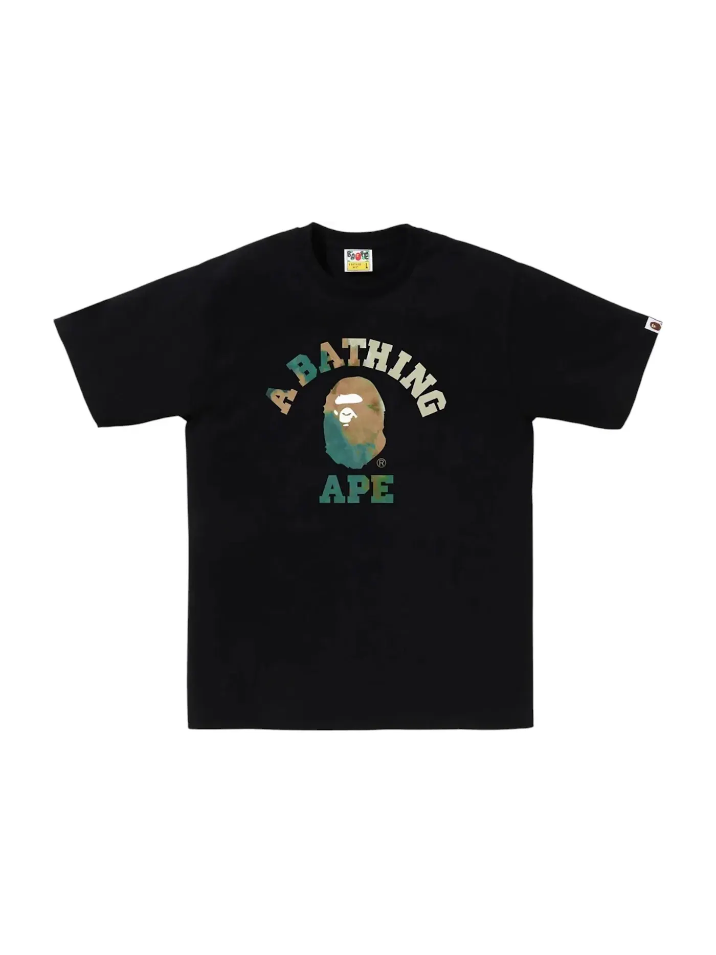 Мужская футболка с принтом BAPE Tie Dye College Tee BAPE — изображение 2 из 2, черный/черный