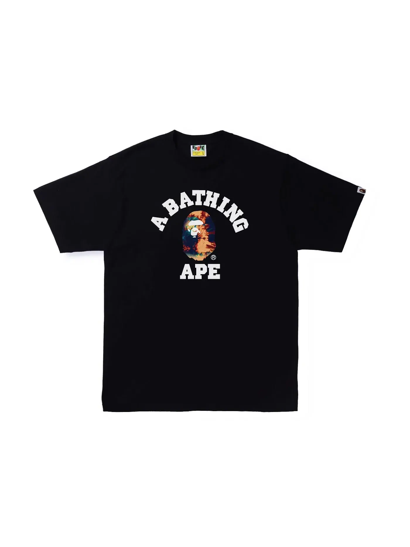 Мужская футболка с принтом Tie Dye BAPE — изображение 1 из 1, черный/темно-синий