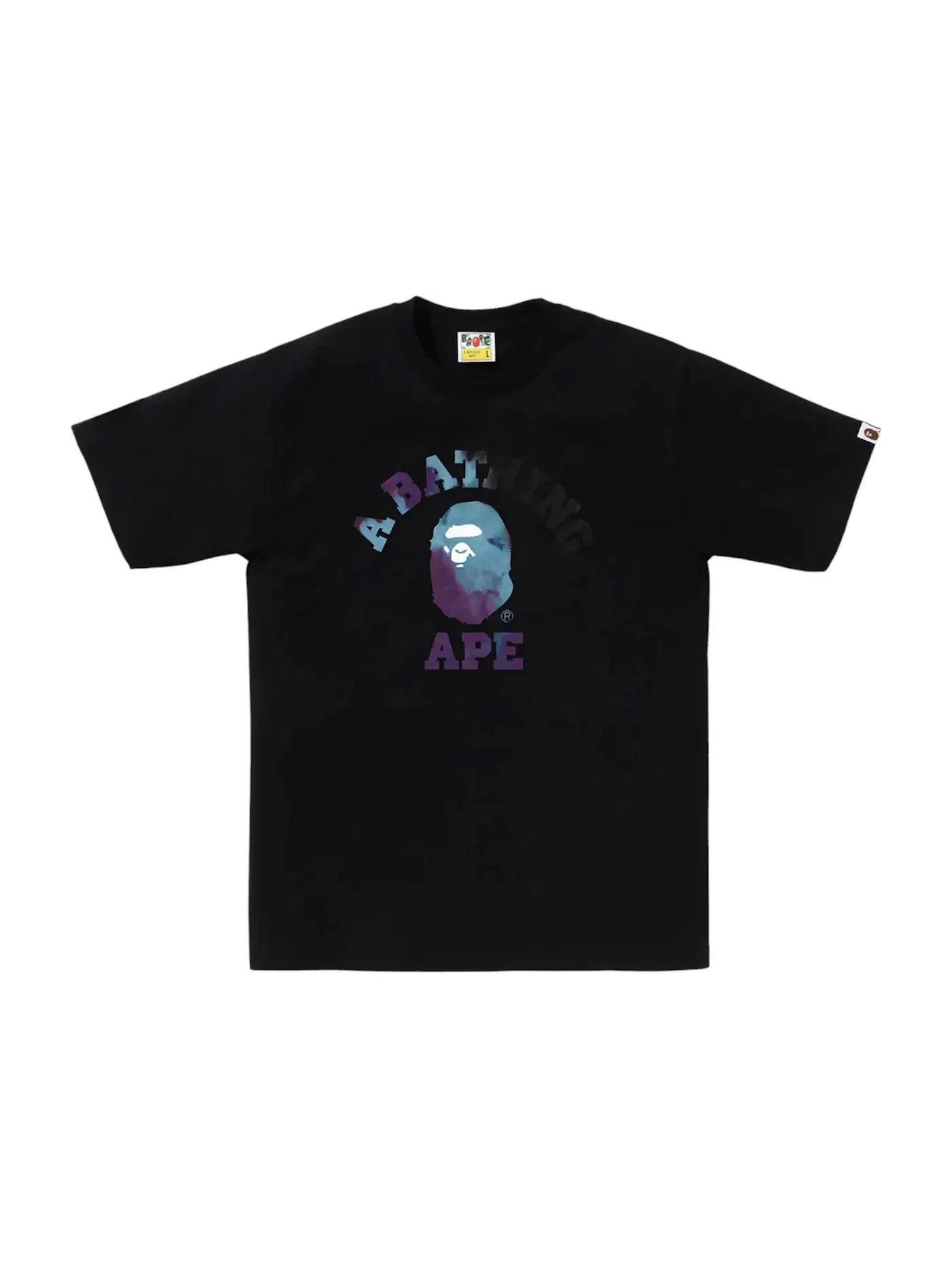 Мужская футболка с принтом BAPE Tie Dye College Tee BAPE — изображение 2 из 2, белый/бежевый